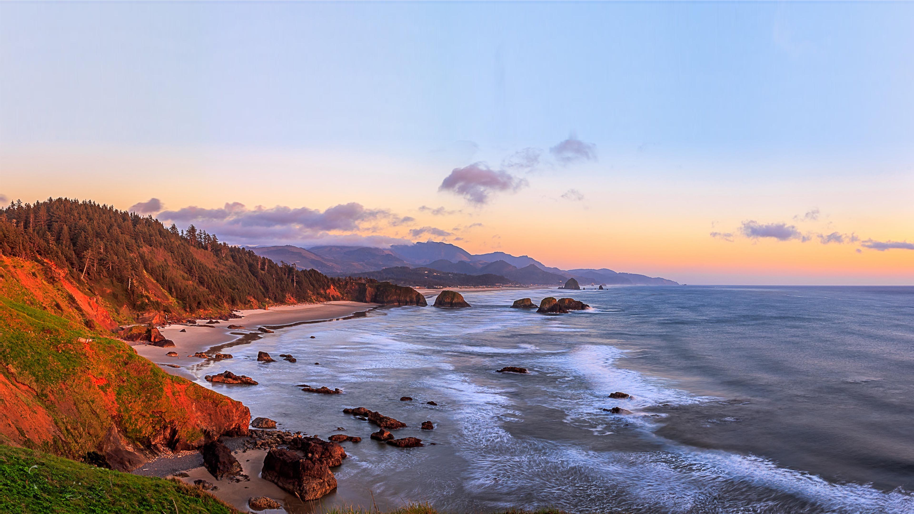Oregon Coast Ecola State Park Panorama Landscape Desktop Wallpaper