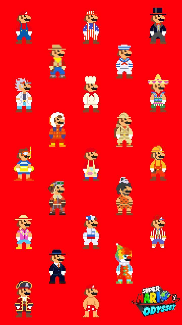8 Bit Mario Odyssey Wallpaper
