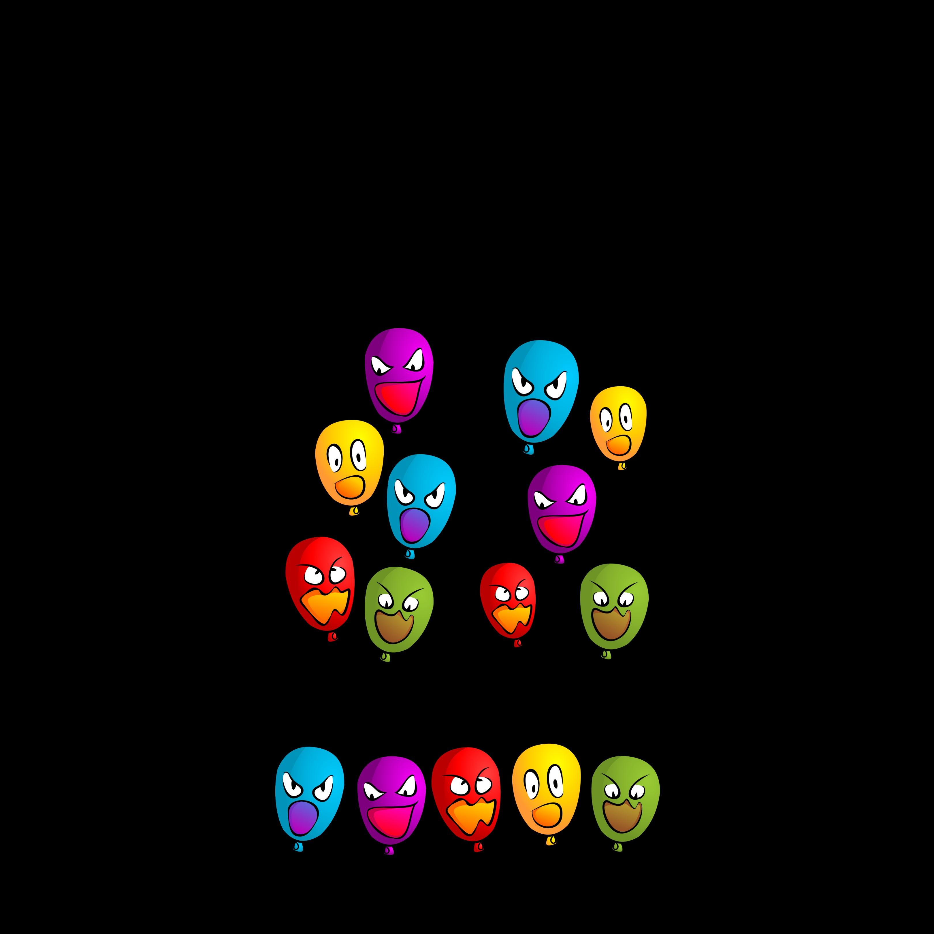 Download wallpaper 3240x3240 balloons, emoticons, colorful
