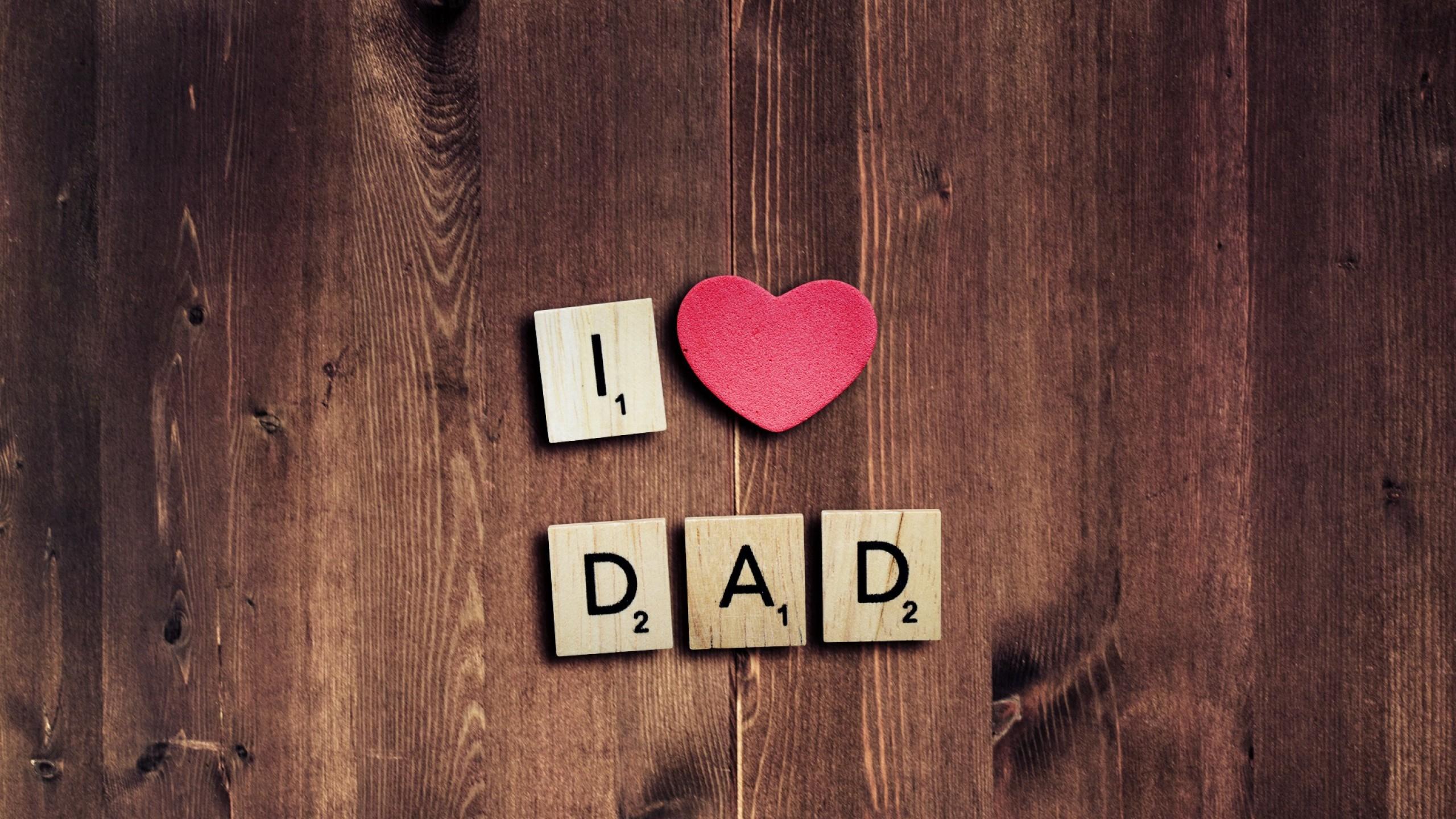 Wallpapers I Love Dad, Love Heart, Pink Heart, Father's Day, HD.