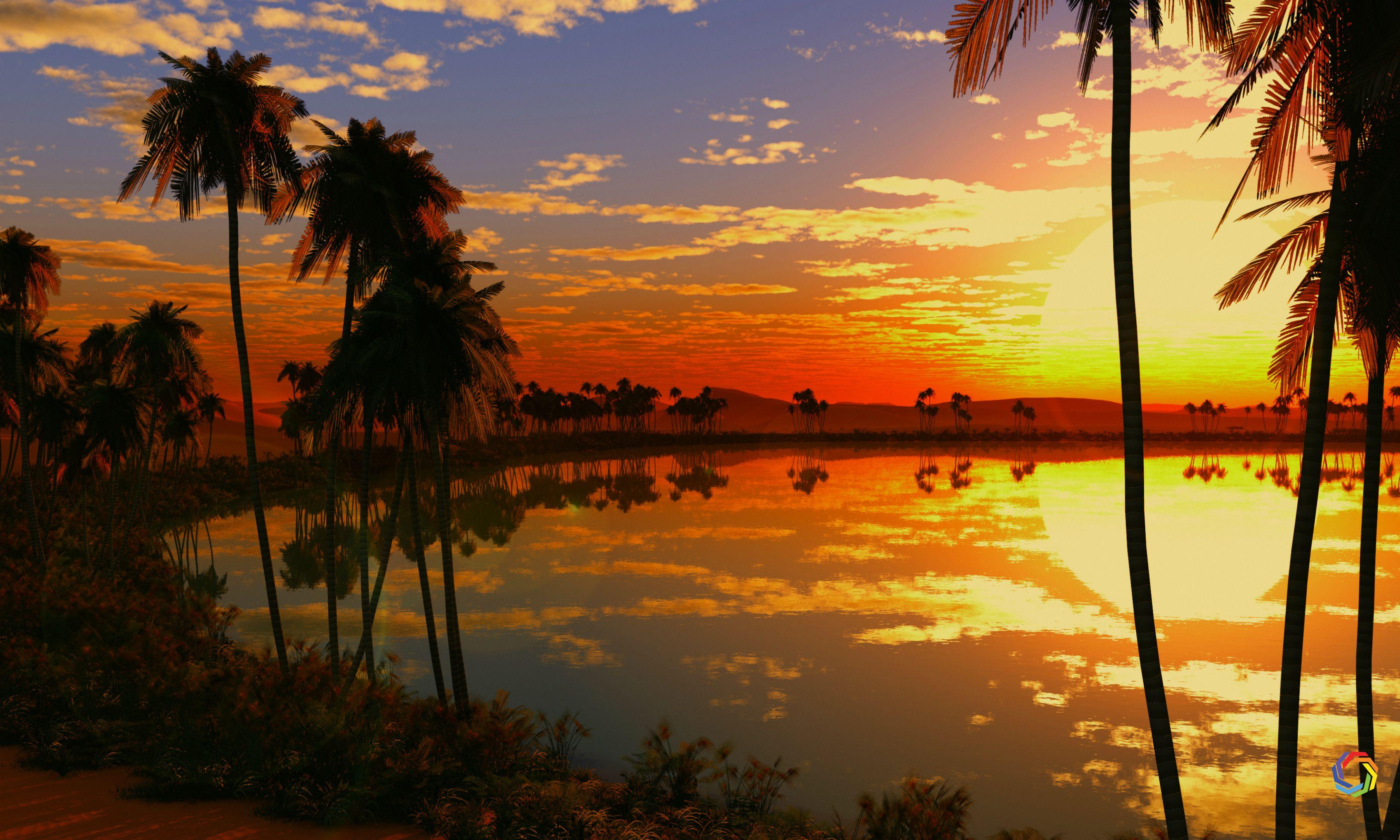 Download Free Lake Sunset 4K Wallpaper Download HD Widescreen