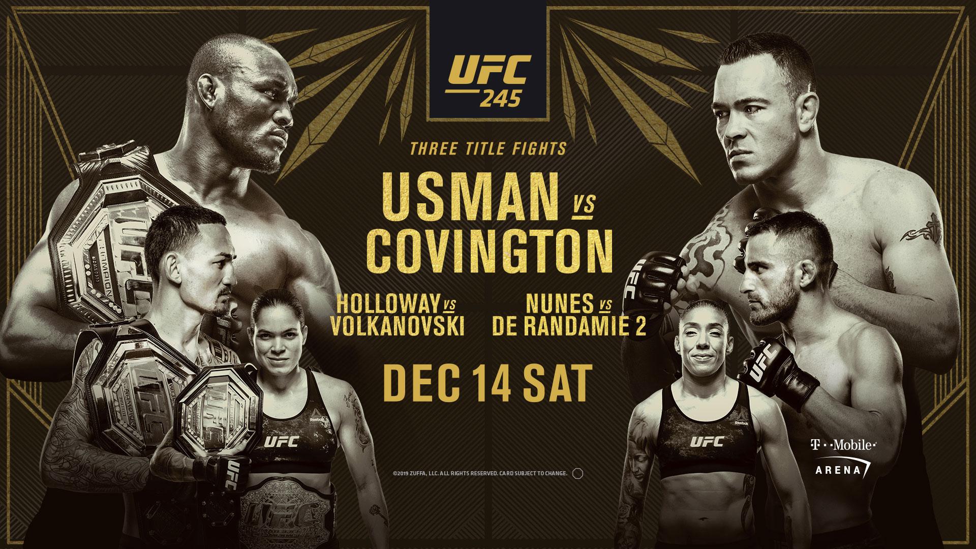 UFC 245 on ESPN+: Usman vs. Covington in Las Vegas Press