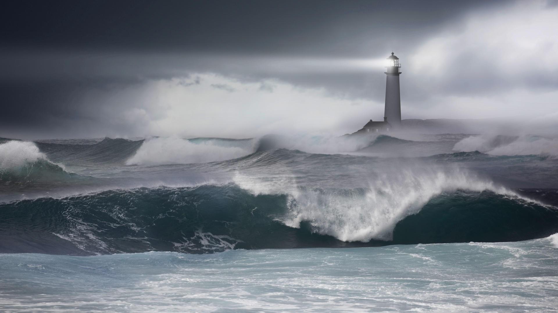 Desktop Wallpaper Lighthouse Storm