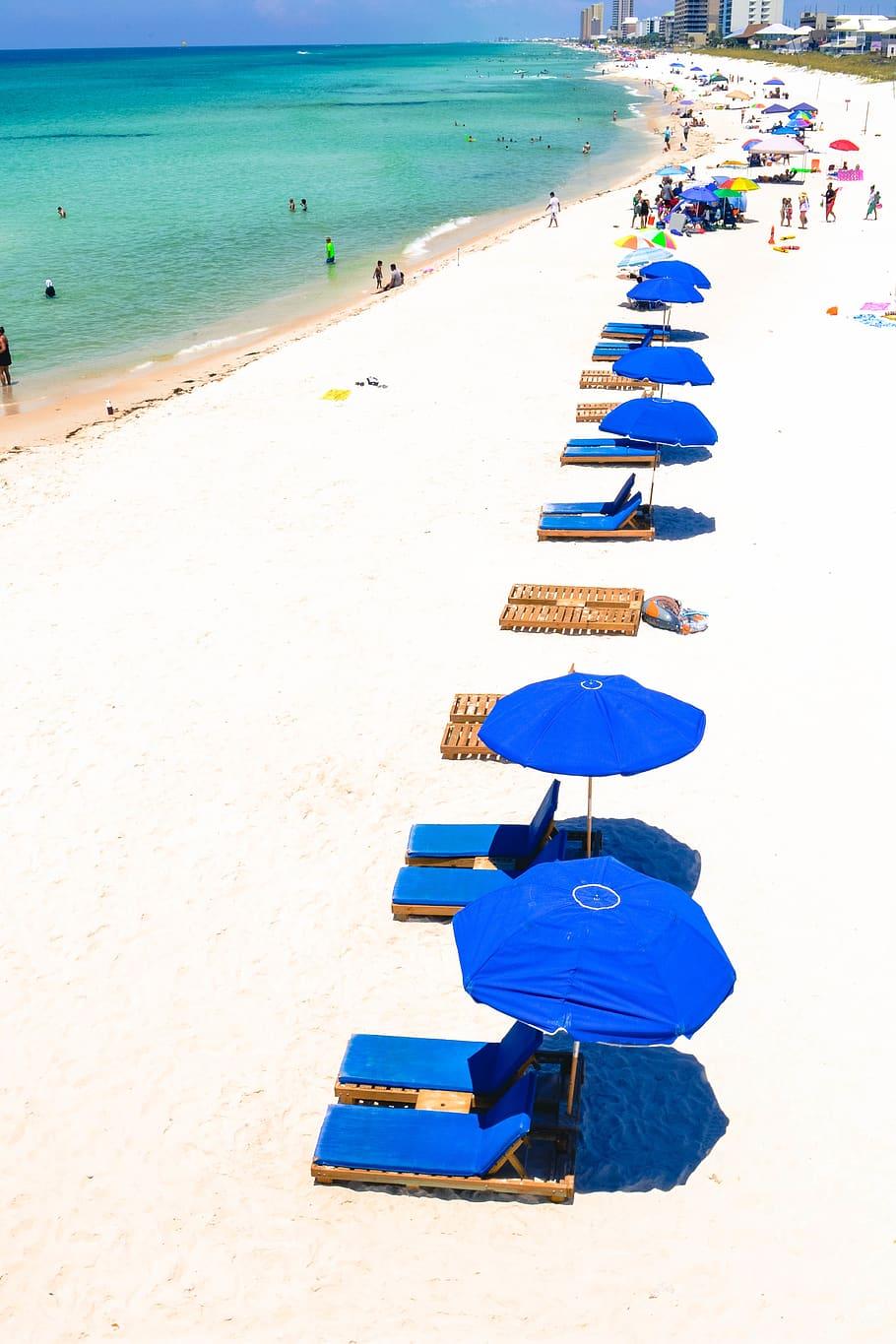 HD wallpaper: united states, panama city beach, florida, chairs, summer, water