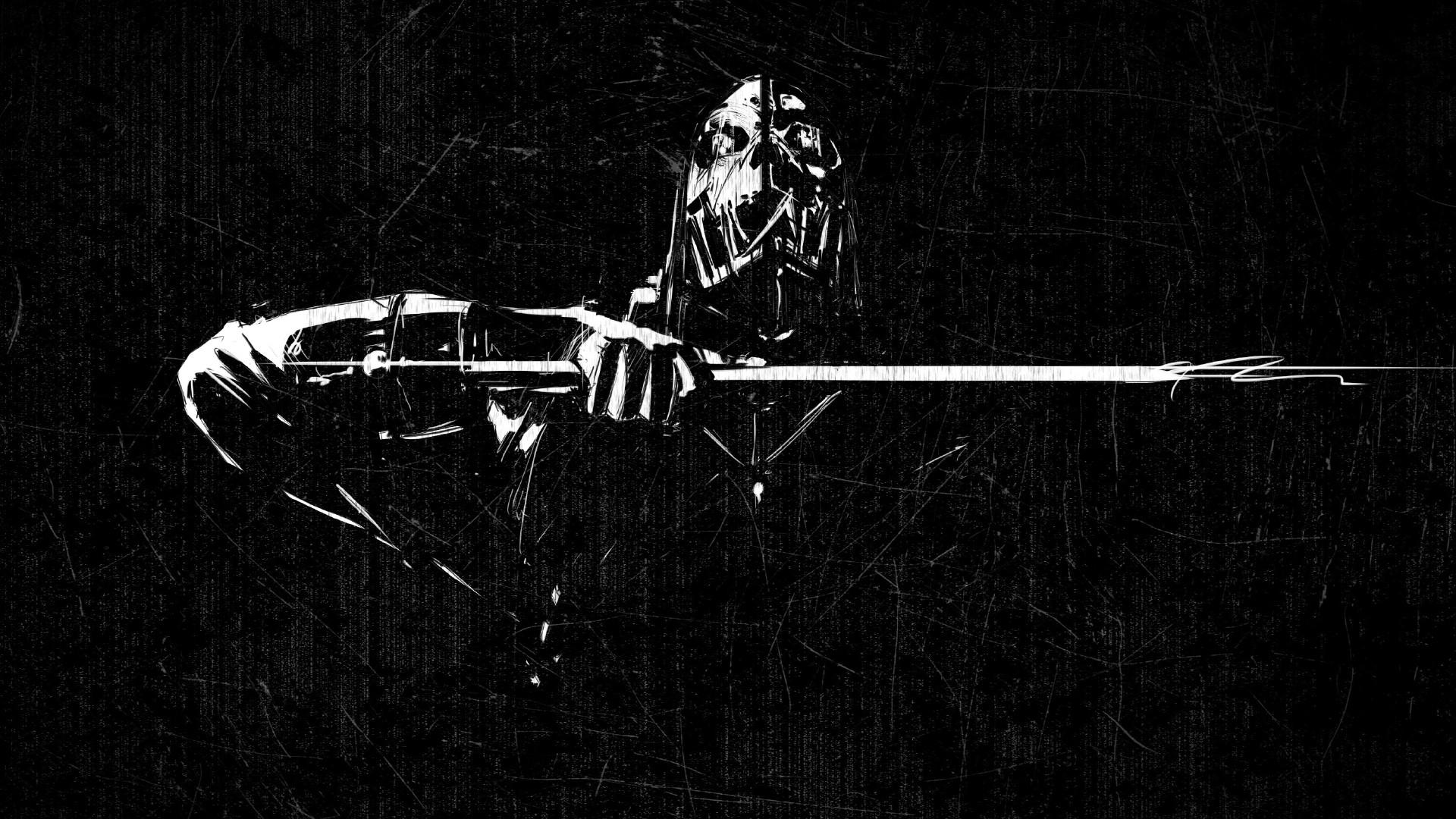 Download 1920x1080 HD Wallpaper dishonored graffiti sword mask