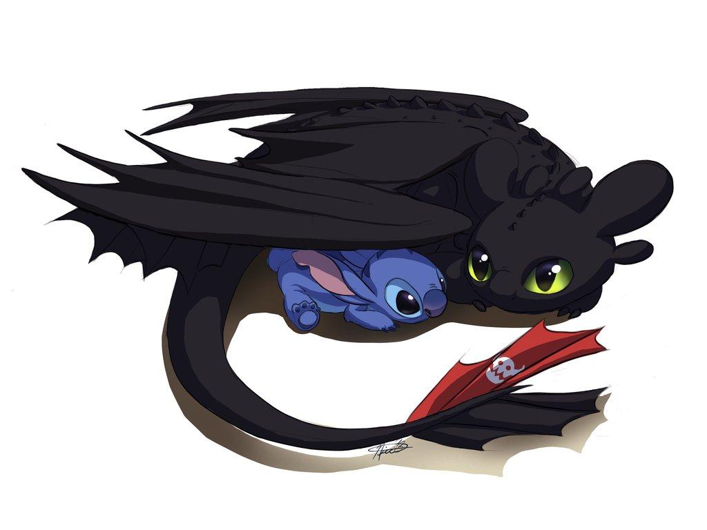 Free download Toothless and Stitch by Kuvari [1024x768]