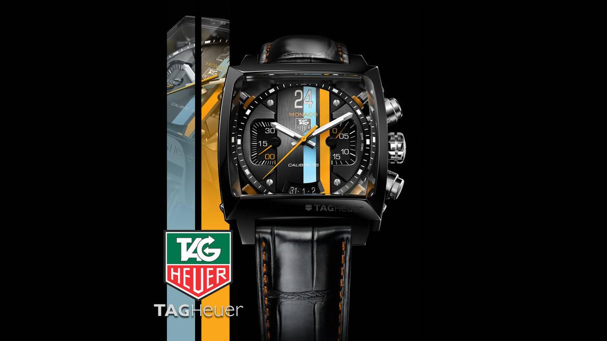 Wallpaper watch, chronometer, Monaco Twenty Four, TAG Heuer