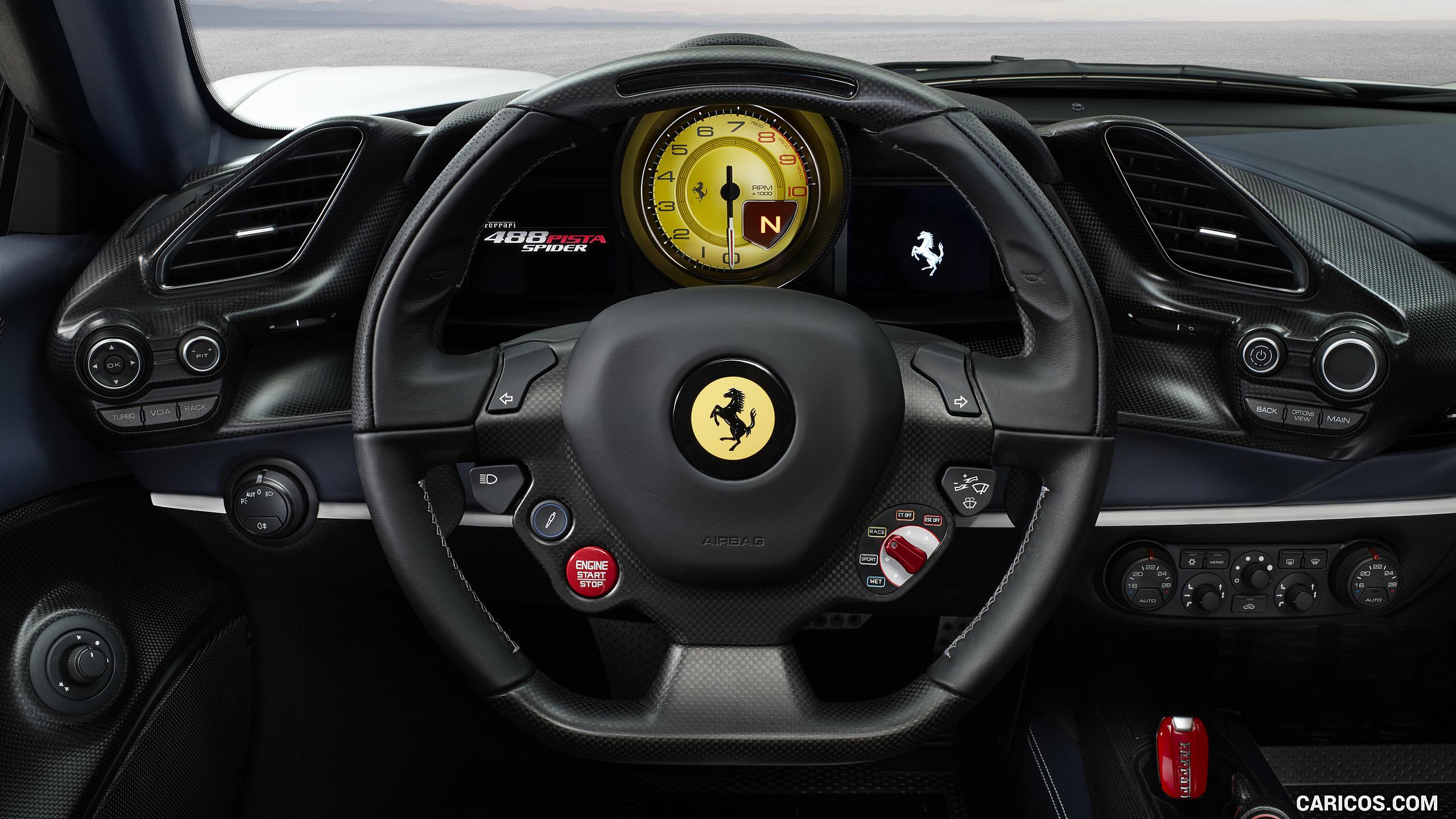 Ferrari 488 Pista Spider, Steering Wheel. HD