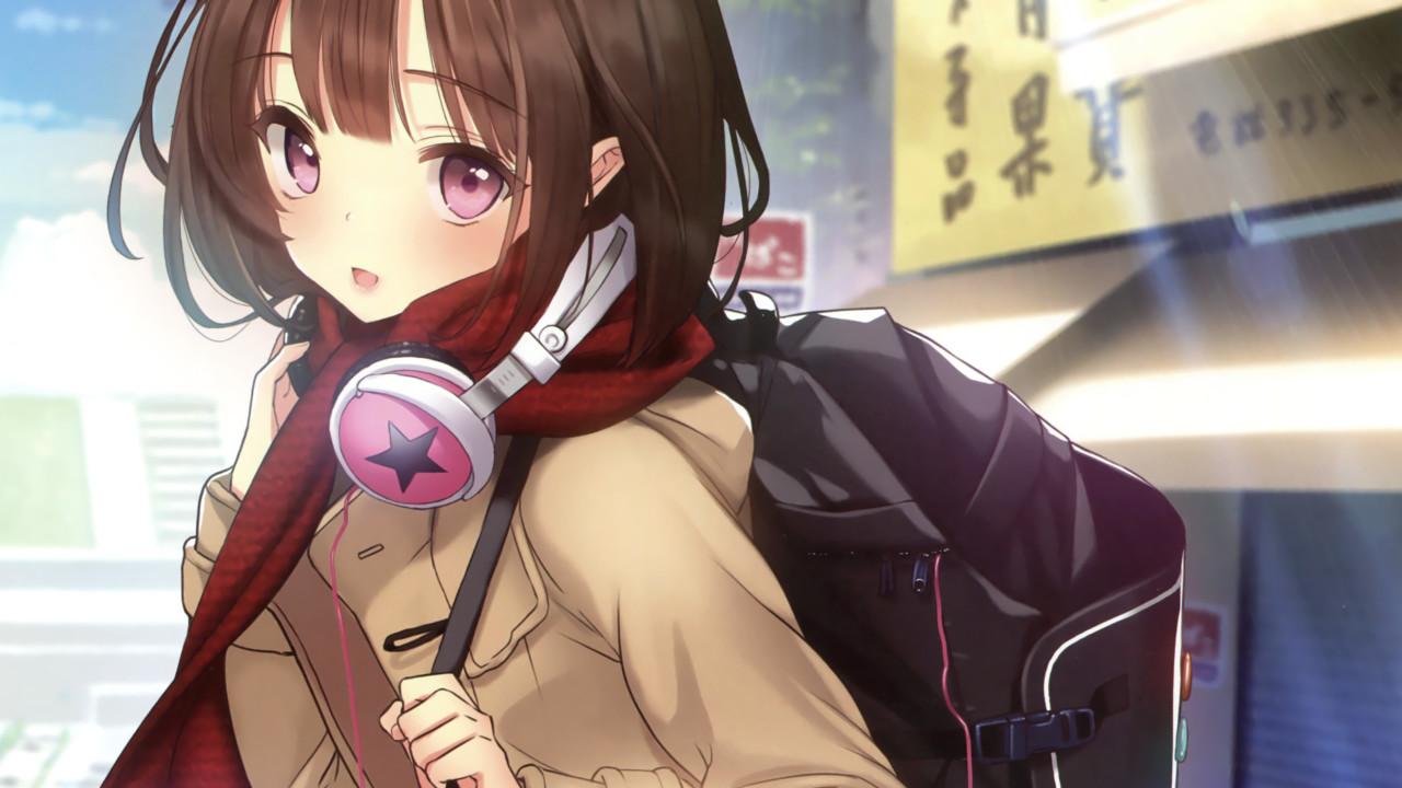 Anime Girl With Headphones Artwork 720P HD 4k Wallpaper