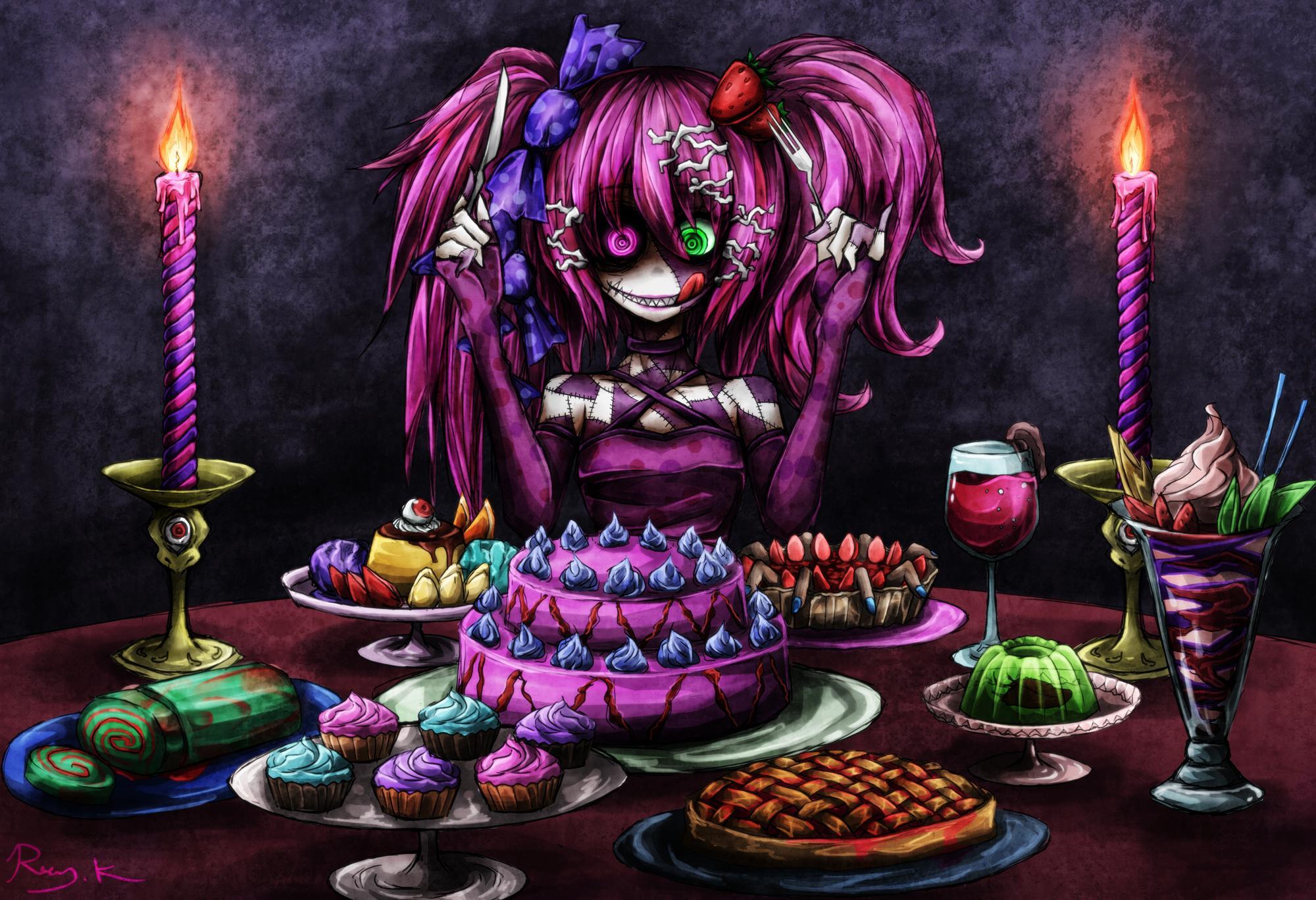 vocaloid, Hatsune, Miku, Dark, Horror, Macabre, Games, Food