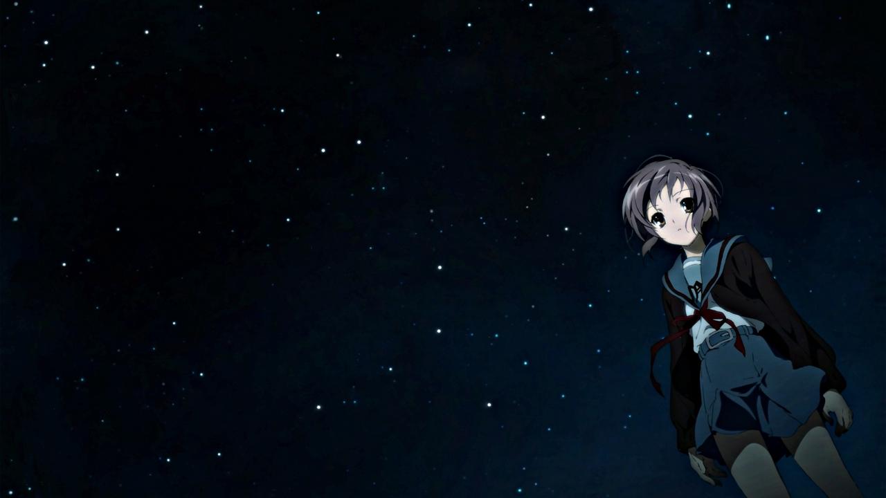 Download wallpaper 1280x720 anime, night, sky hd, hdv, 720p HD