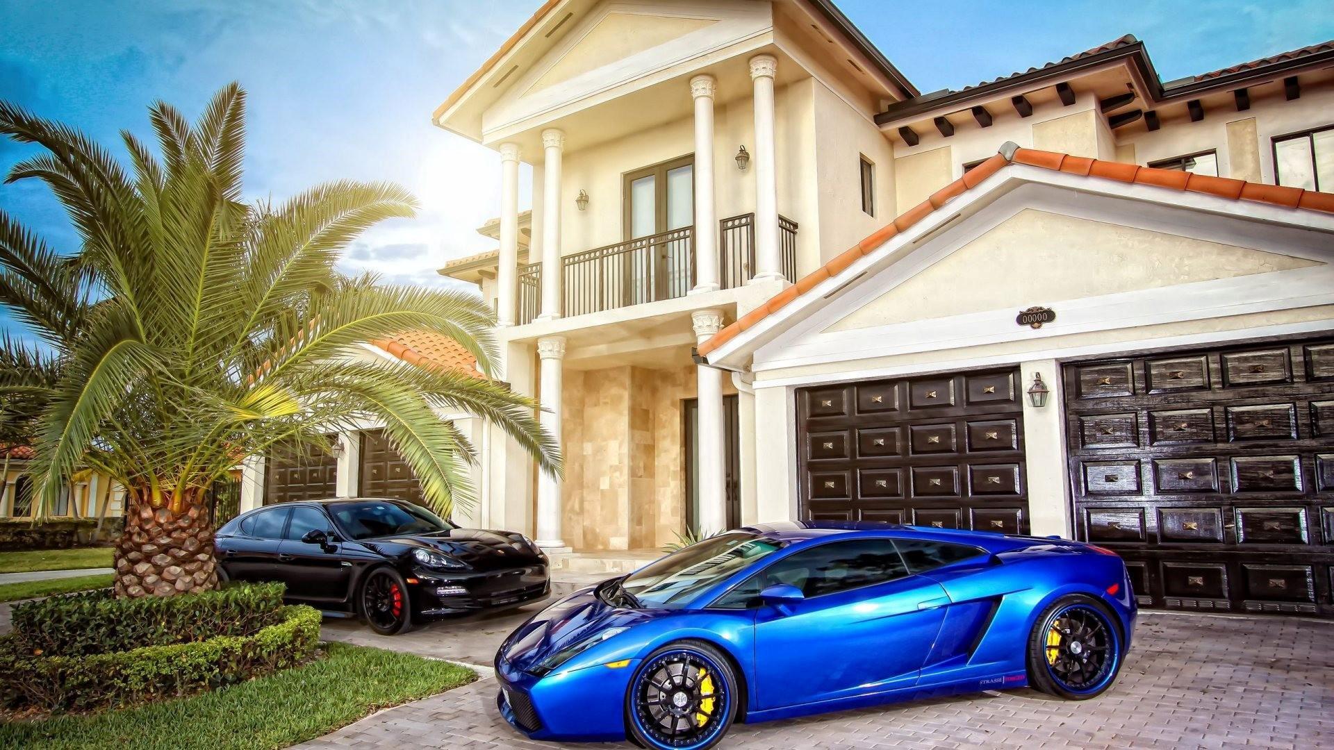 Blue Lamborghini Mansion HD Car Photo