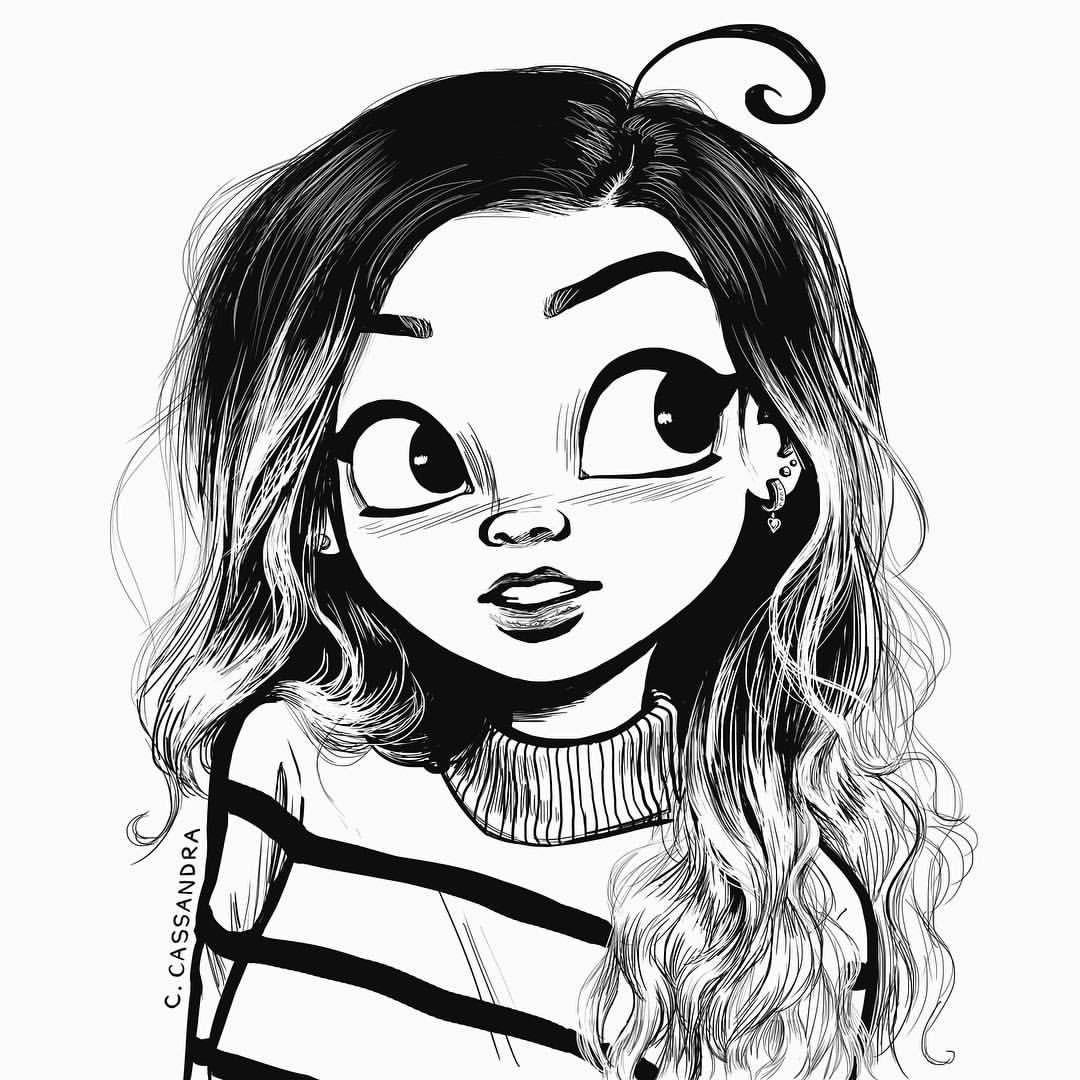 Cute girl ❤️ | Girl drawing sketches, Cool art drawings, Art drawings