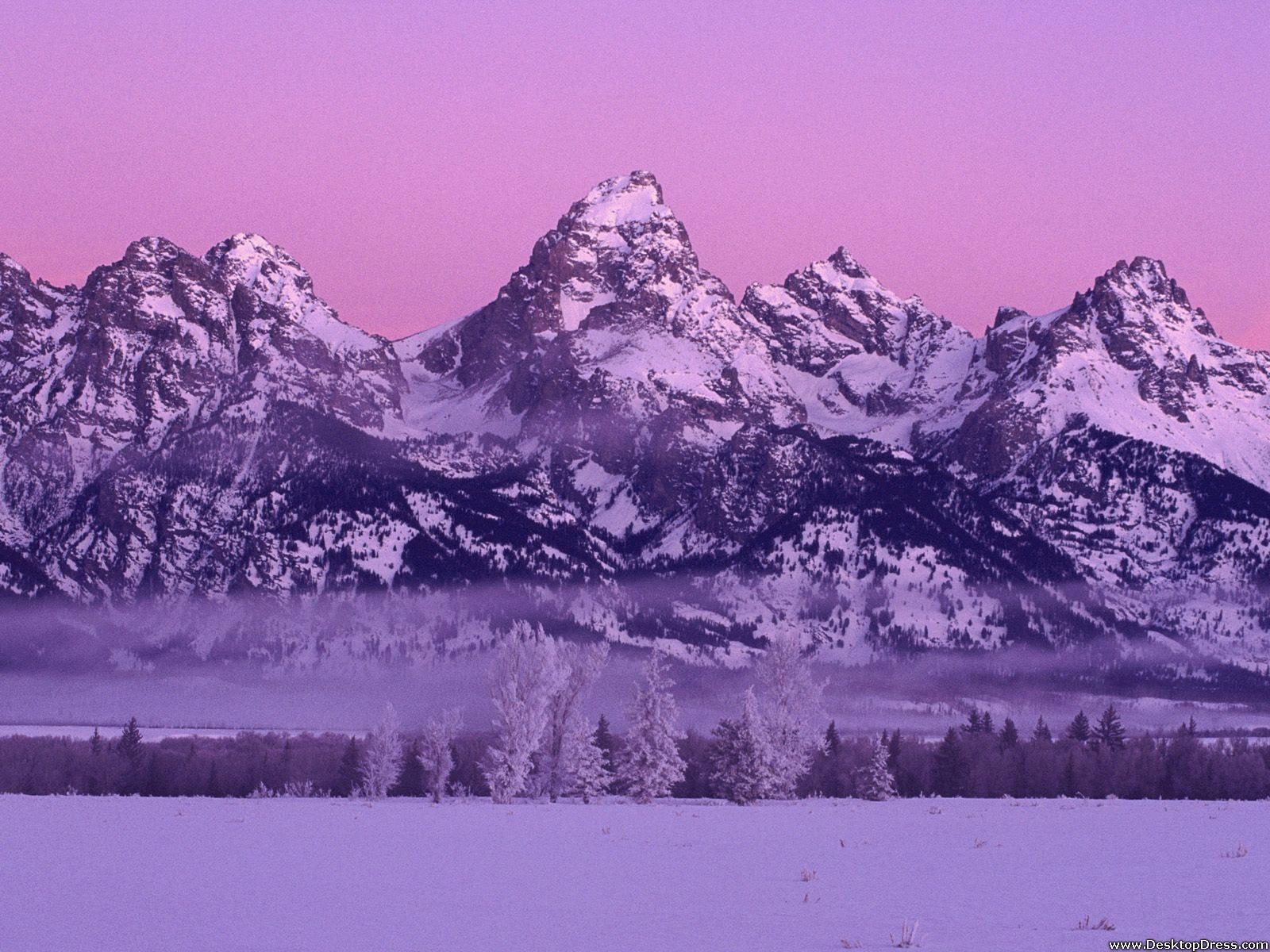 Desktop Wallpaper Natural Background Winter Dawn, Grand Teton National Park, Wyoming