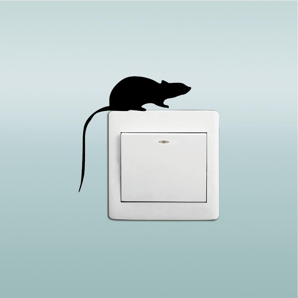 Mice 32 Mouse Silhouette Light Switch Sticker Cartoon Rat Vinyl