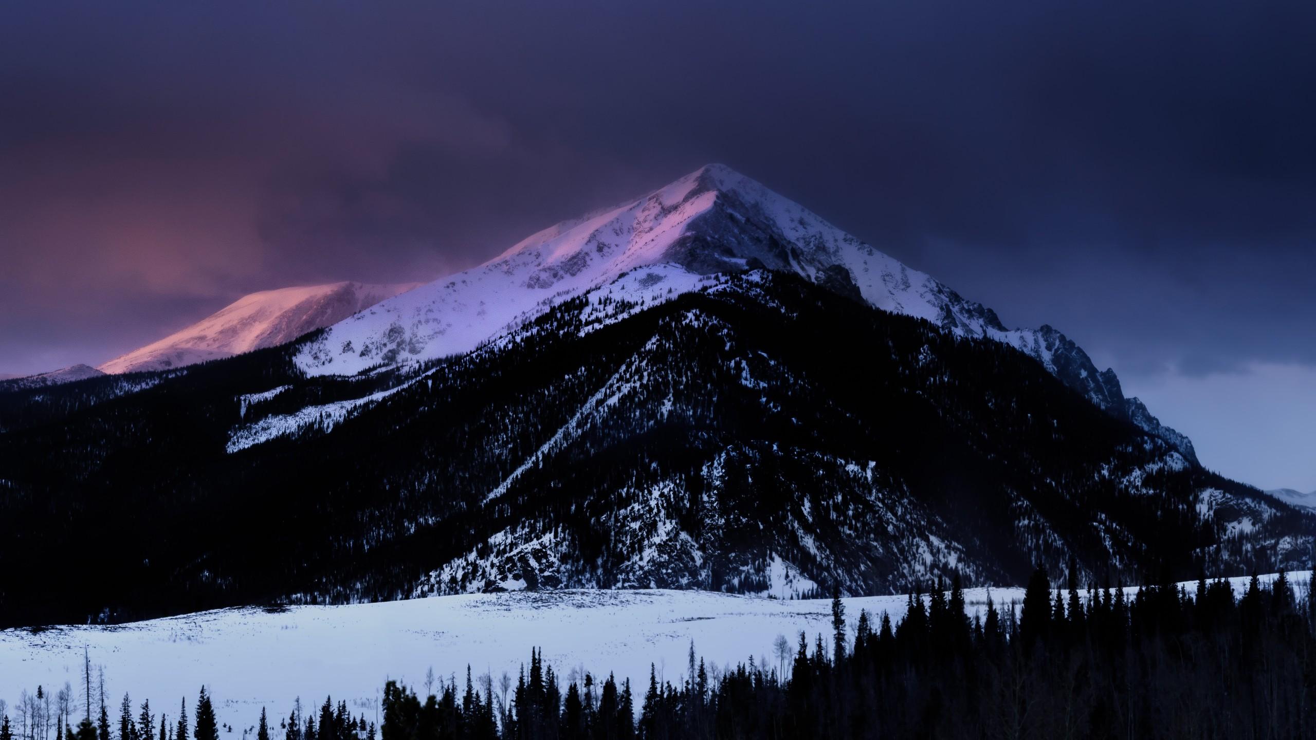 Dawn Mountain Nature Snow Winter 1440P Resolution HD 4k