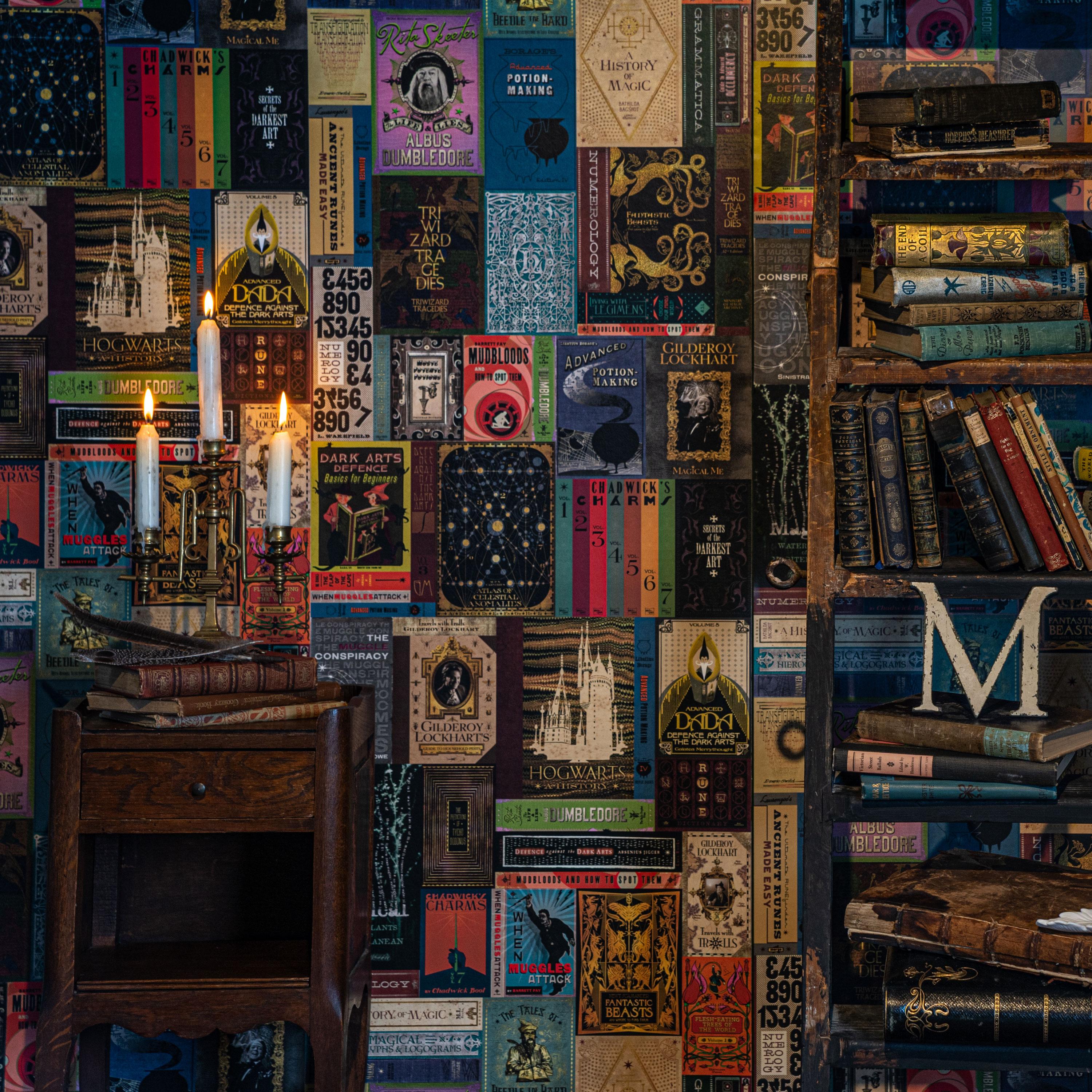 Hogwarts Library Book Covers Wallpaper -Wallpaper Mural