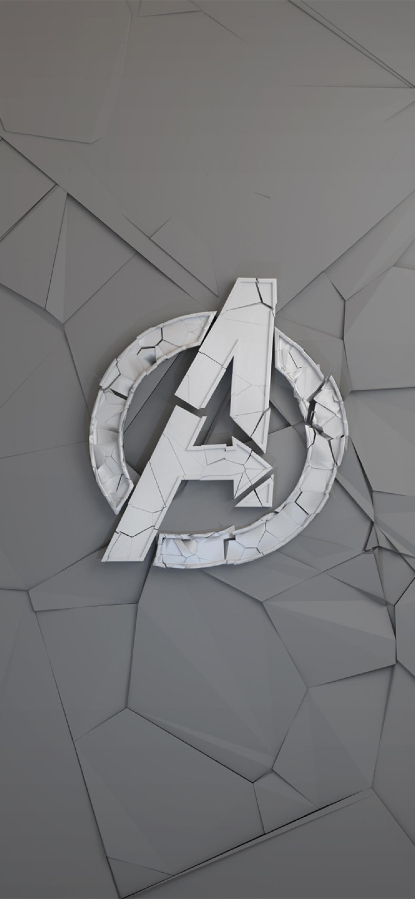 Avengers Logo Minimal Art 1440x3120 Resolution Wallpaper