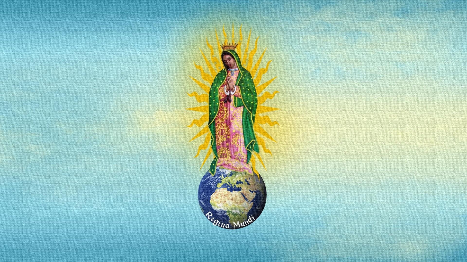 Earth, clouds, Christianity, painting, Virgen De Guadalupe, HD