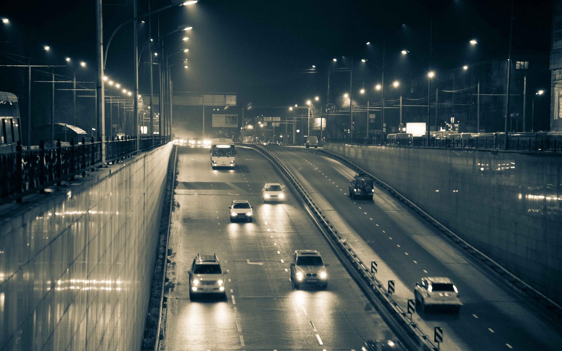 Download wallpaper 1920x1200 almaty, city, lights, cars, road