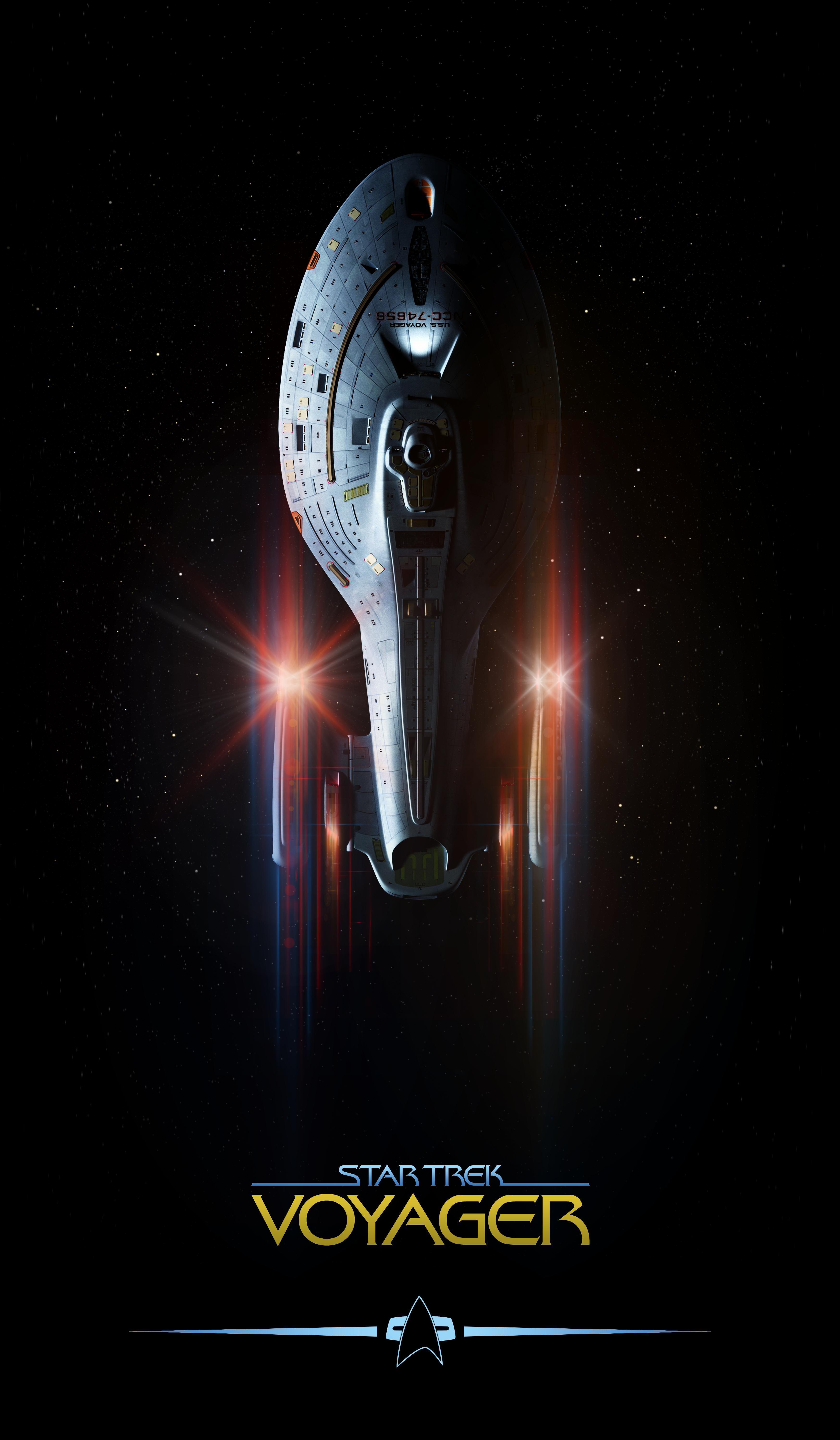Voyager, By Lewis Niven Trek Voyager Retro Poster
