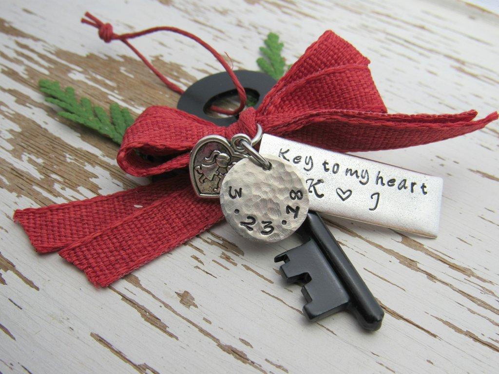 Key to my heart skeleton key ornament .whisperingmetalworks.com