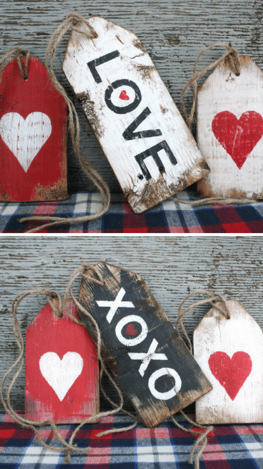 Large Rustic Wood Valentines Tags #love #valentinesday #heart