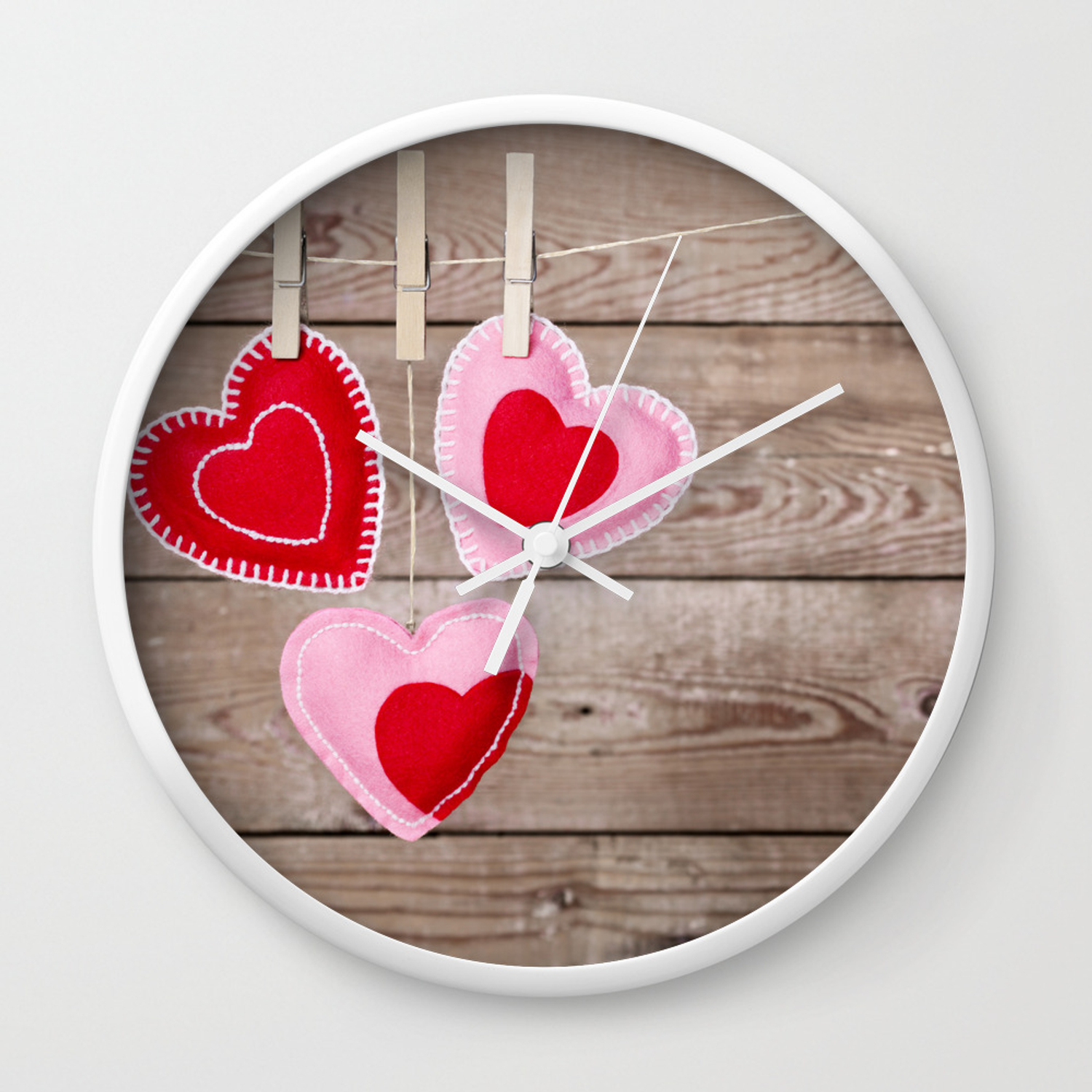 I with Valentine's Day hearts decorations on a