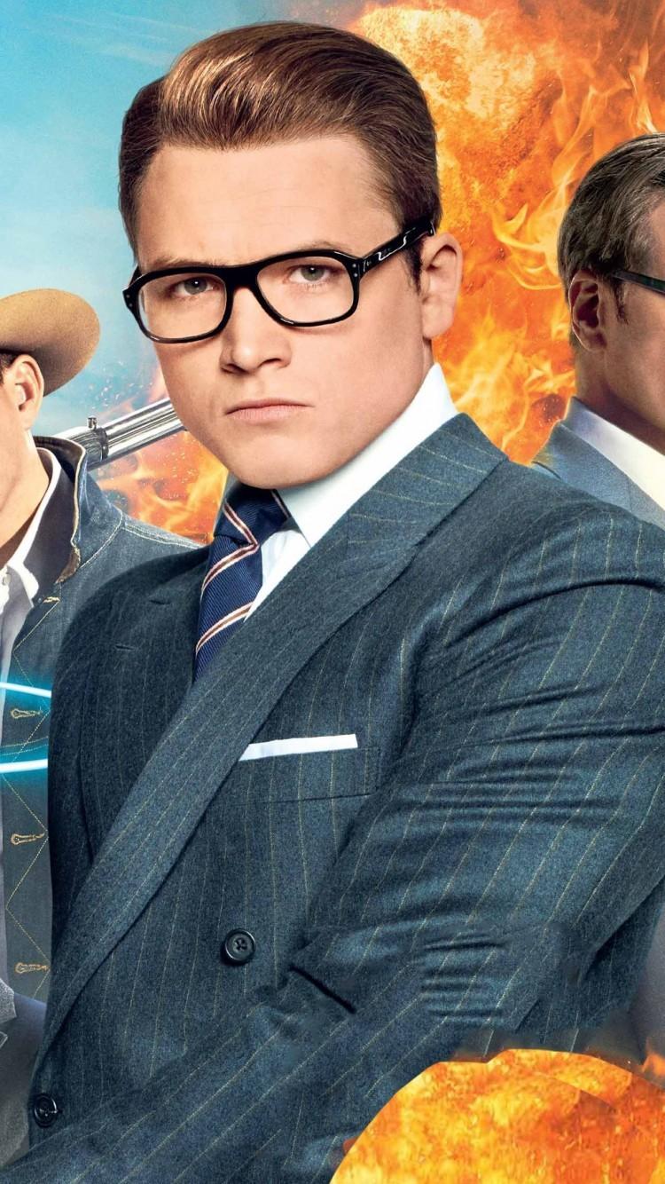 Download 750x1334 Kingsman: The Golden Circle, Taron Egerton