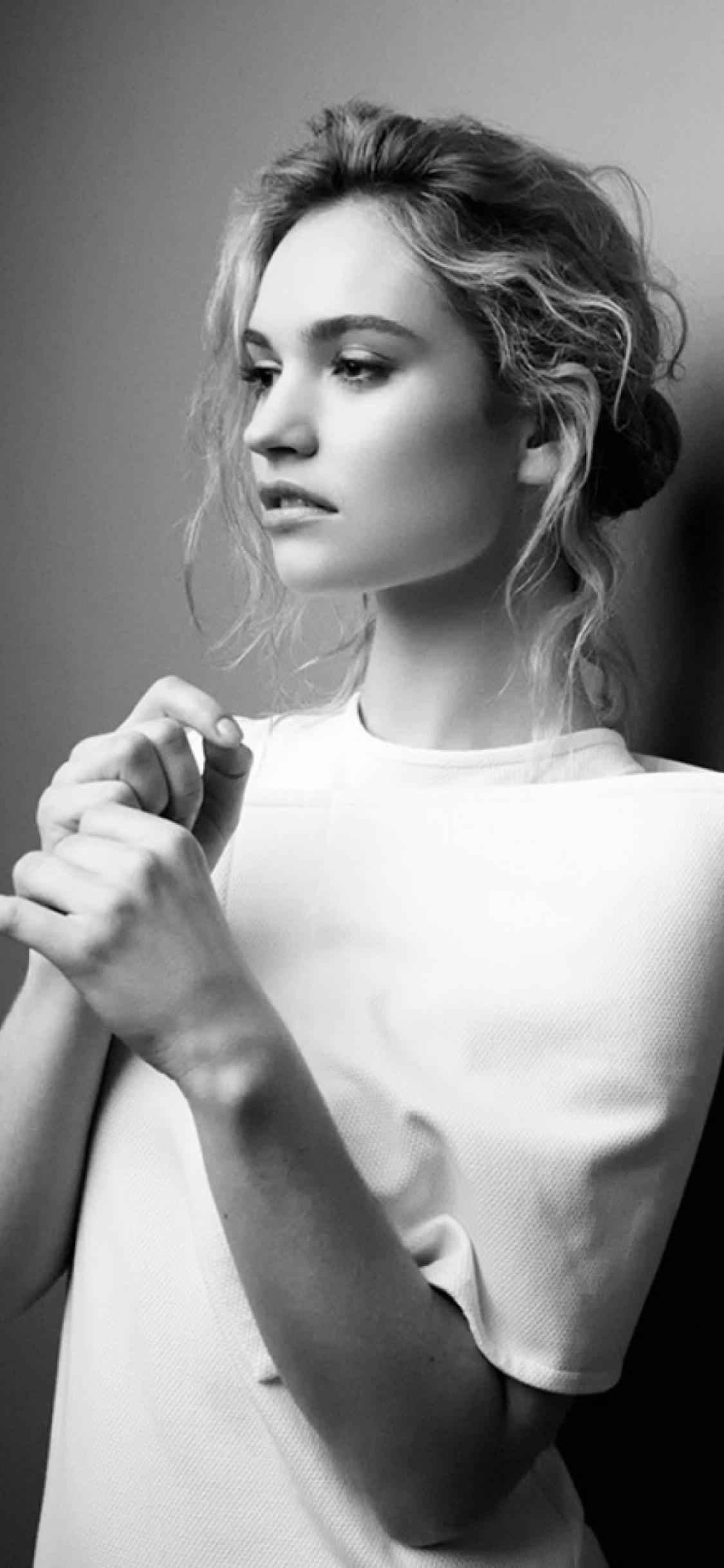 Lily James Monochrome iPhone XS, iPhone iPhone X HD 4k