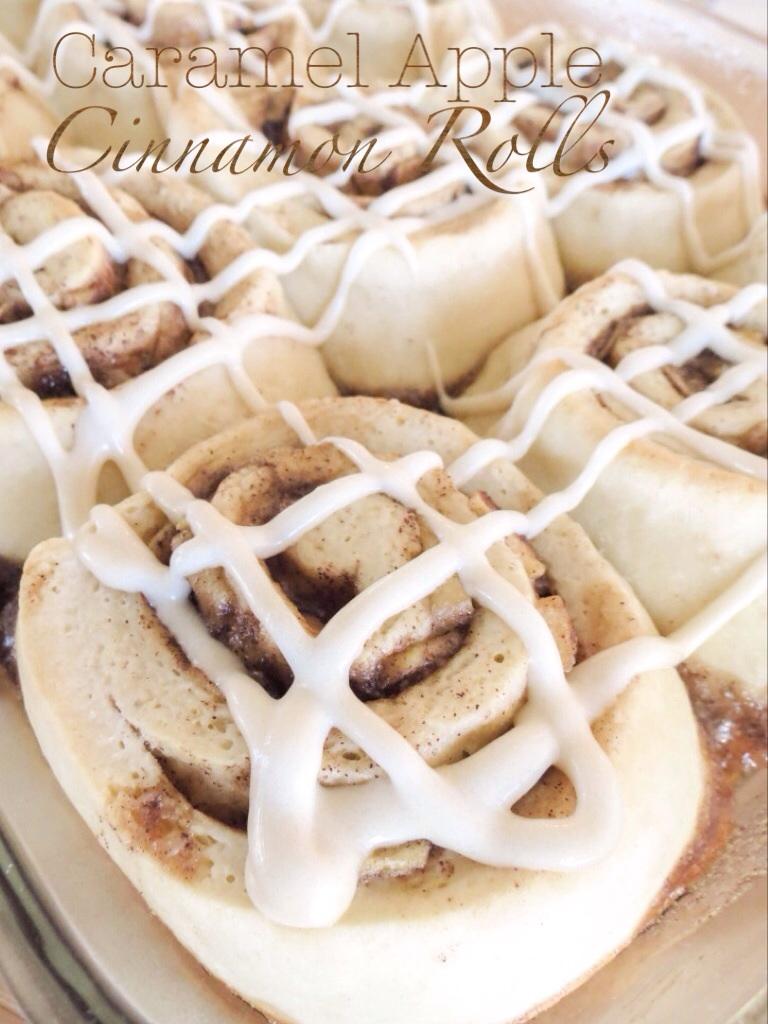 Caramel Apple Cinnamon Rolls With Brown Sugar Cream Cheese