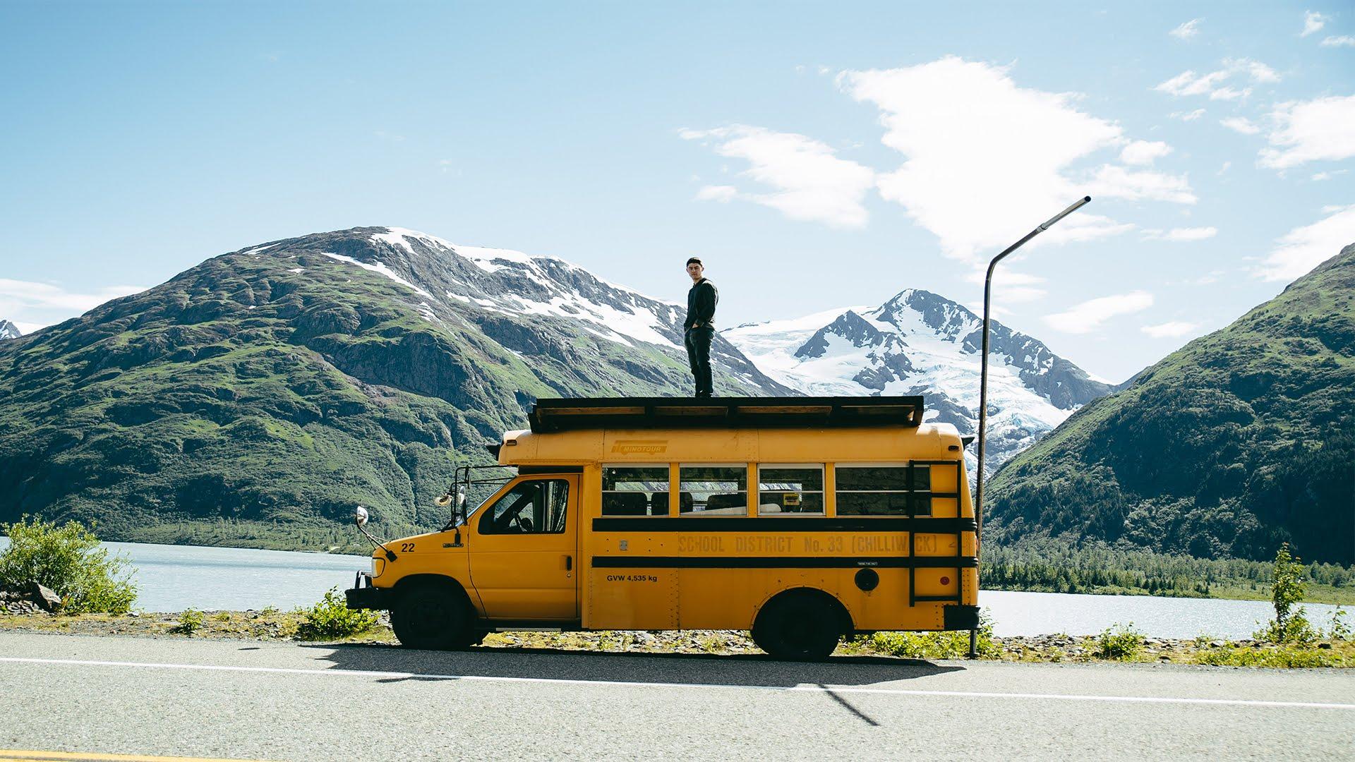 Check out this amazing road trip film with an old schoolbus