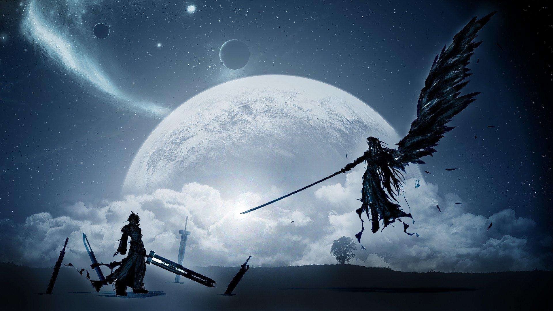 Final Fantasy, Wings, Moon, Planet Wallpaper HD / Desktop