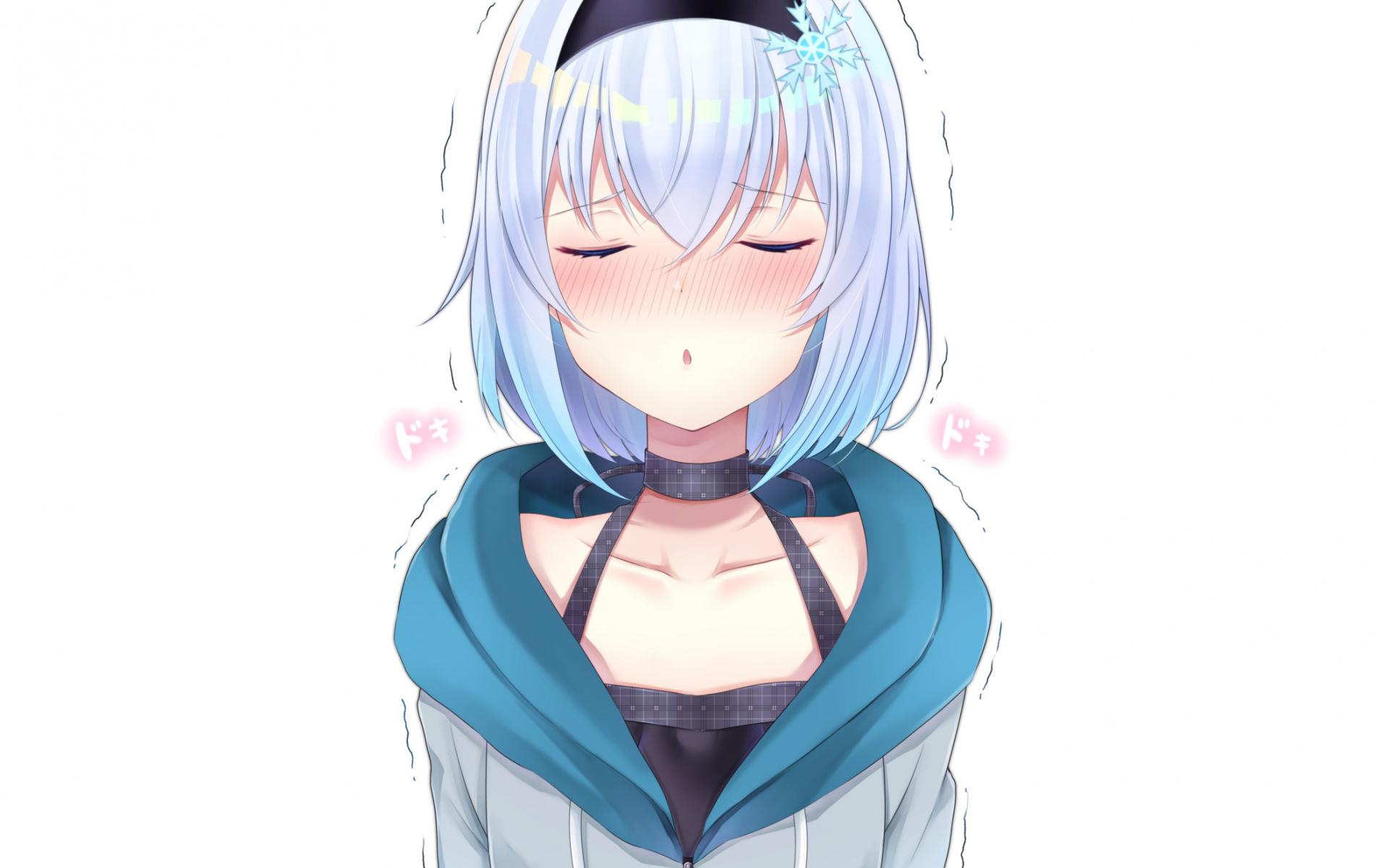 Wallpaper Beautiful, Anime Girl, Closed Eyes, Ginko Sora