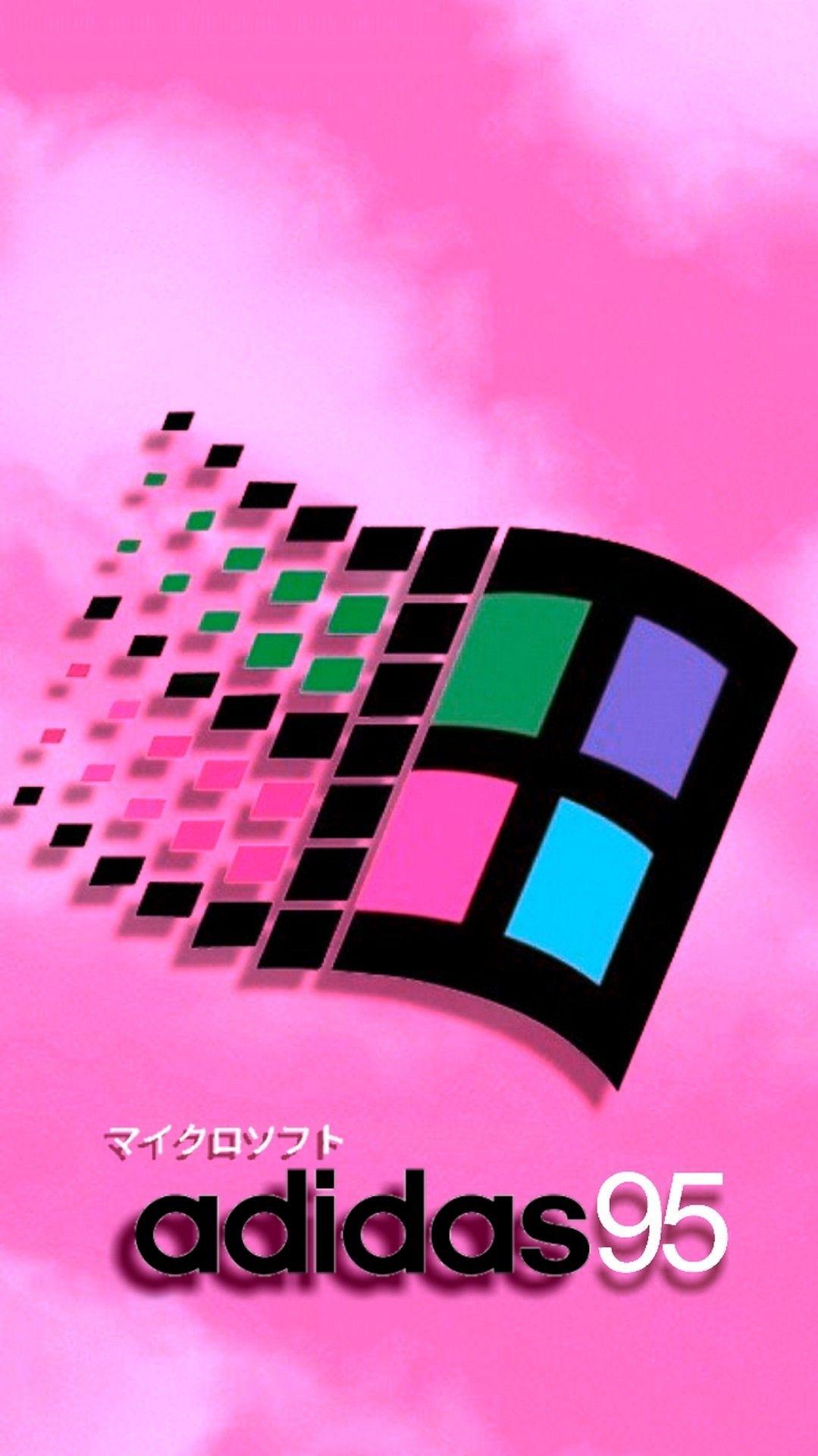 Windows 95 / 98 Logo (with text) on Classic Sky