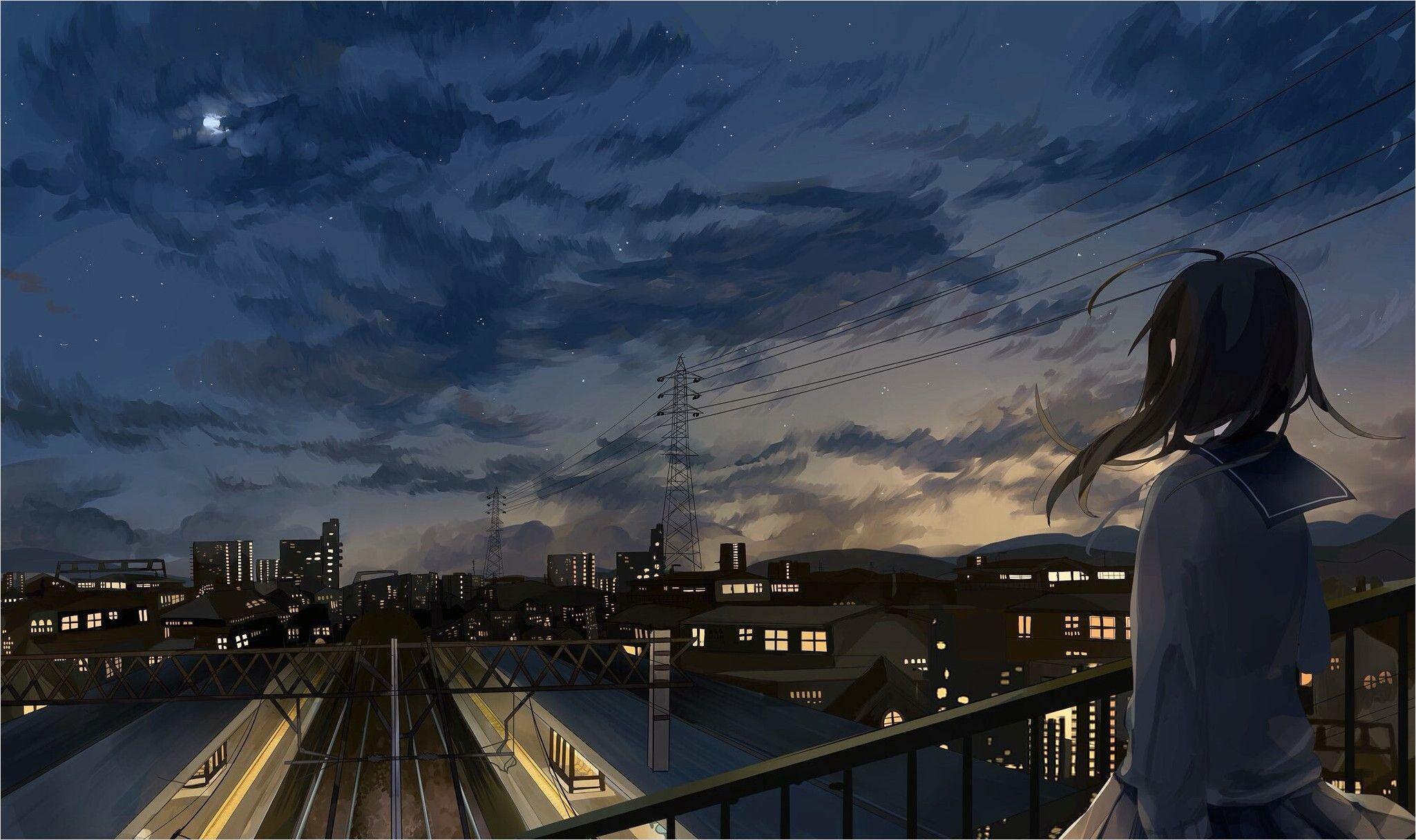 1379807 Night City Anime Boy  Rare Gallery HD Wallpapers