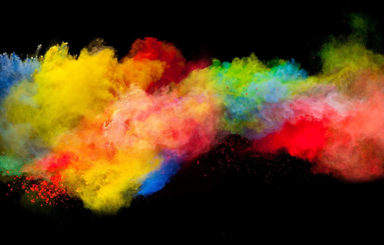 Wallpaper colors, boom, dark background, blast, powder explosion