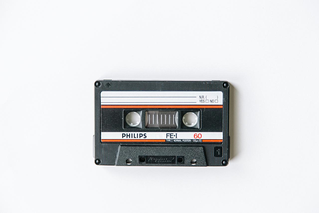 Wallpaper Philips Compact Cassette vintage Closeup