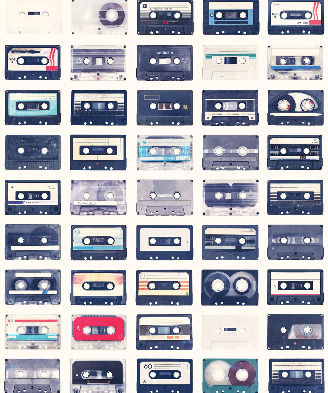 Mixed Tapes Wallpaper • Funky Retro Wallpaper