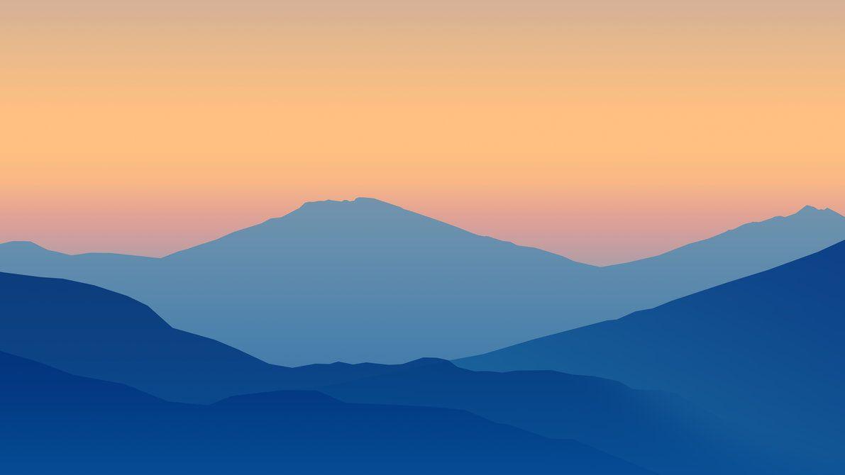 Minimalistic Gradient Mountains Wallpaper 8K