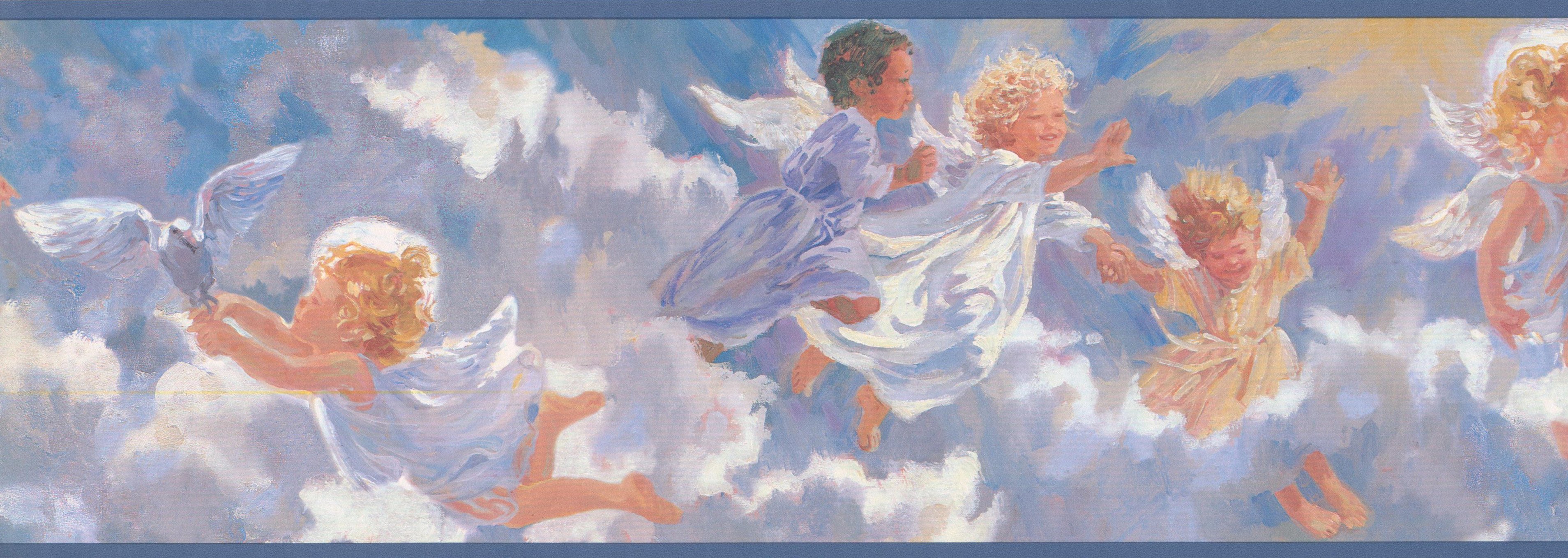 Wallpaper Border Angels Flying in the Sky Wall Border Retro
