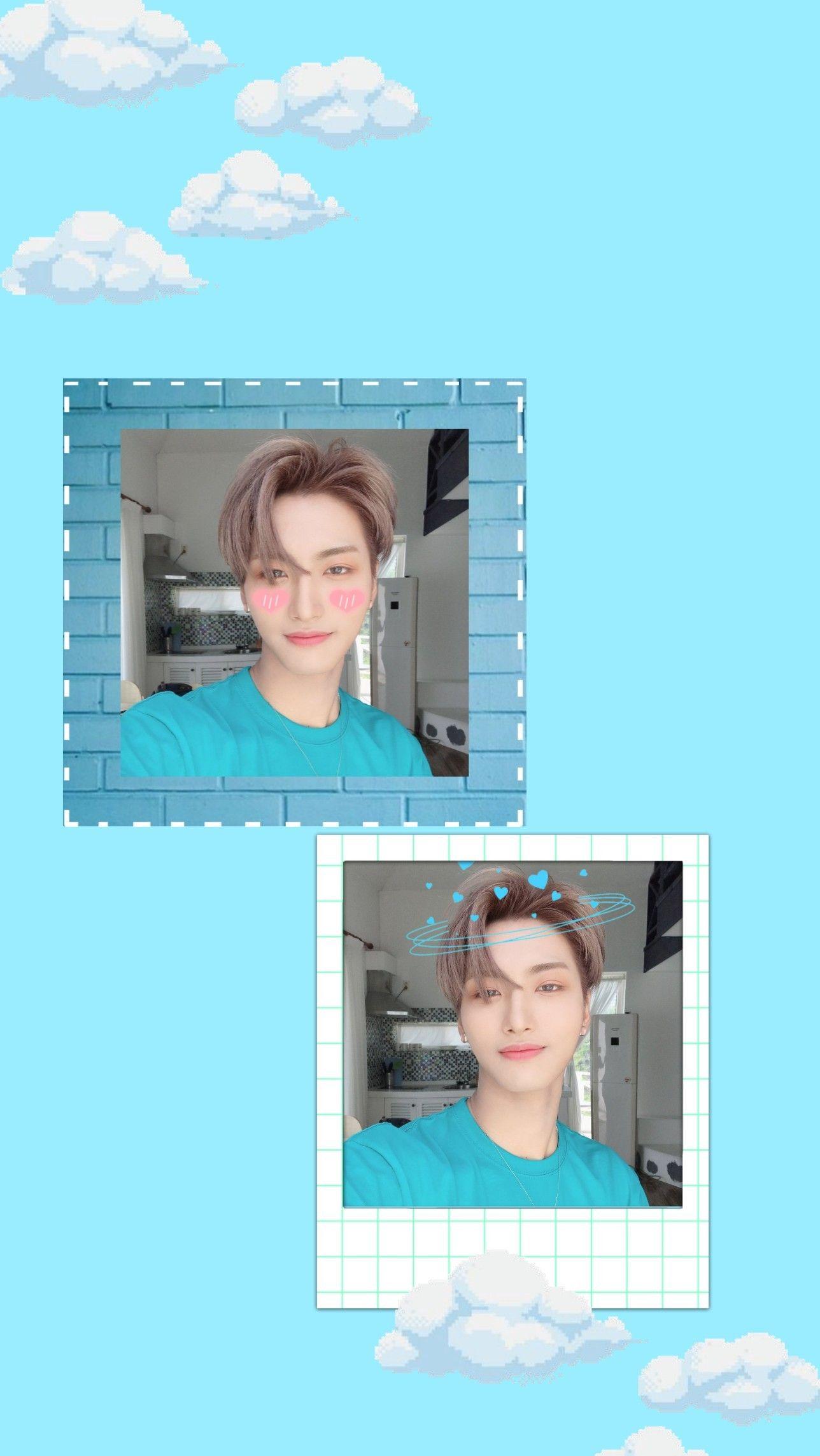 ateez #seonghwa #aesthetic #cute #wallpaper #kpop #blue in 2020
