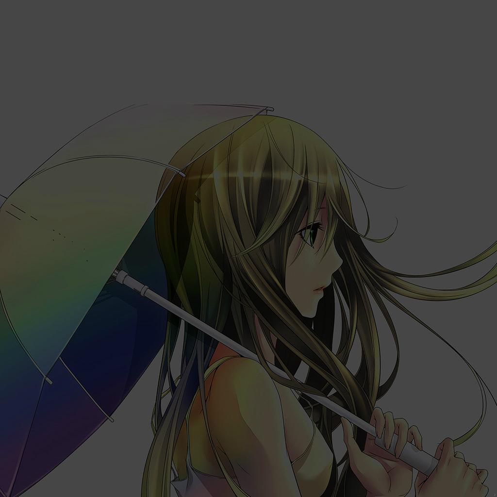 Umbrella Girl Dark Anime Illust Art iPad Wallpaper Free Download