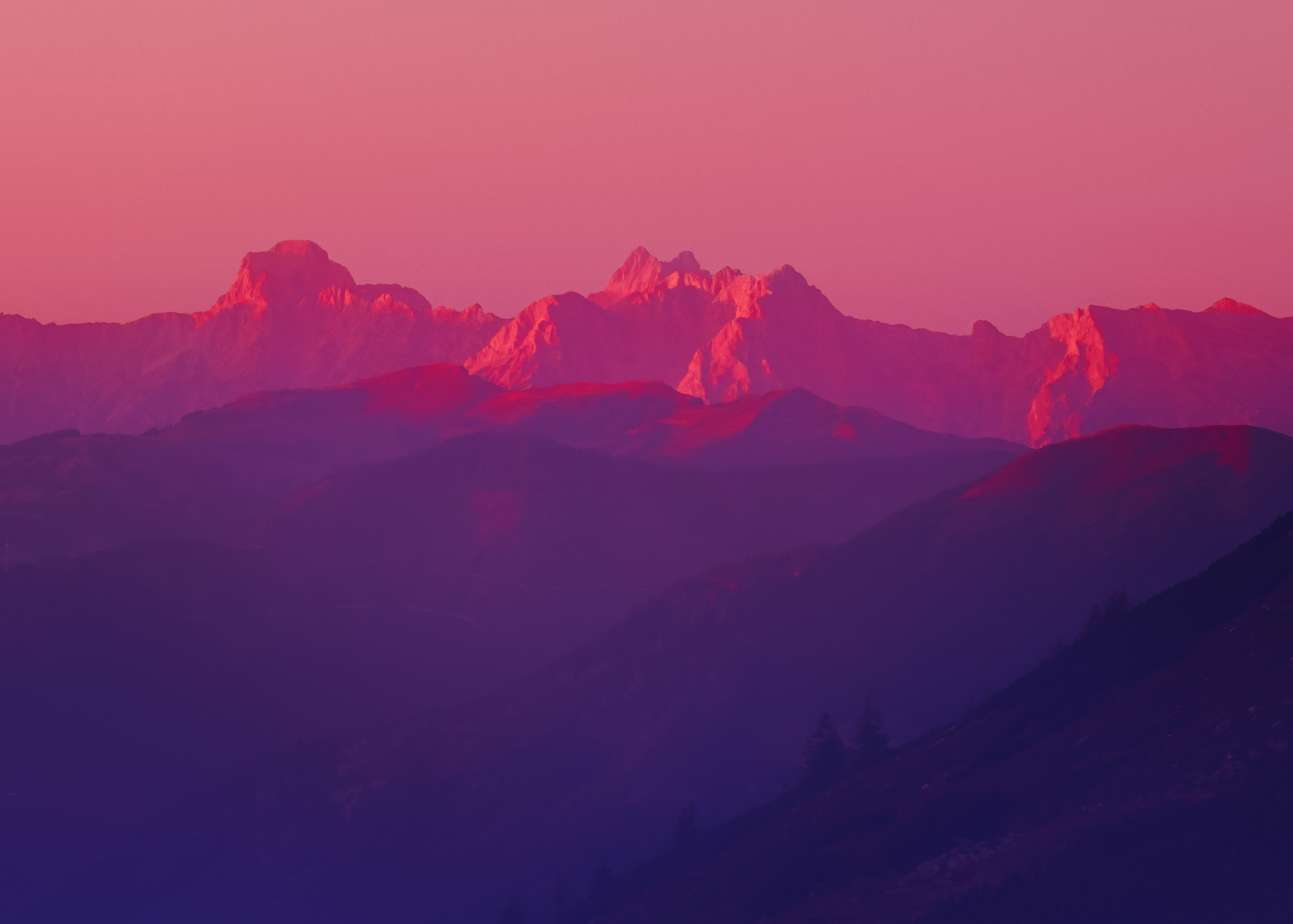 Gradient Mountains Wallpaper, HD Nature 4K Wallpaper, Image