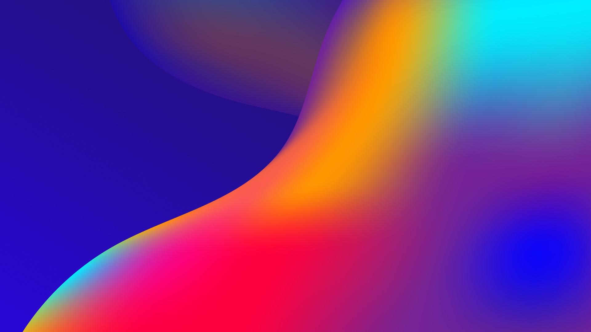 Download 1920x1080 Gradient Waves, Colorful Wallpaper