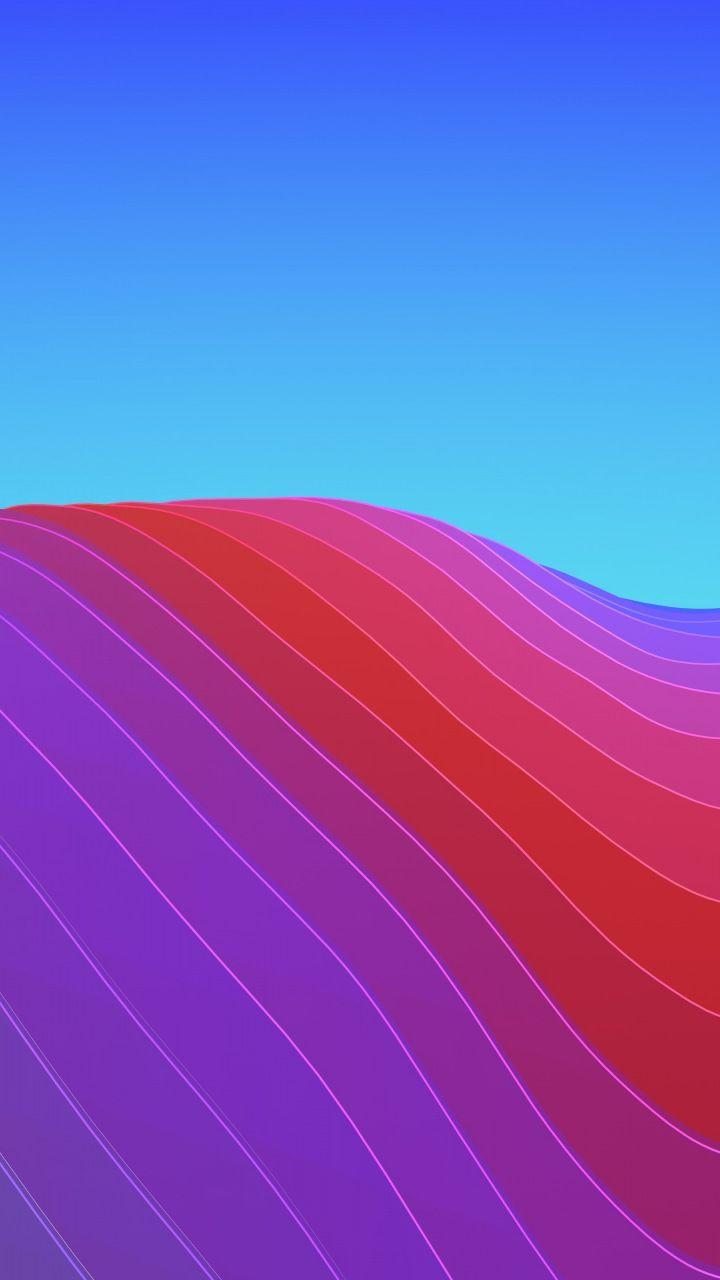 Waves, abstract, gradient, iOS colorful, iPhone x, stock