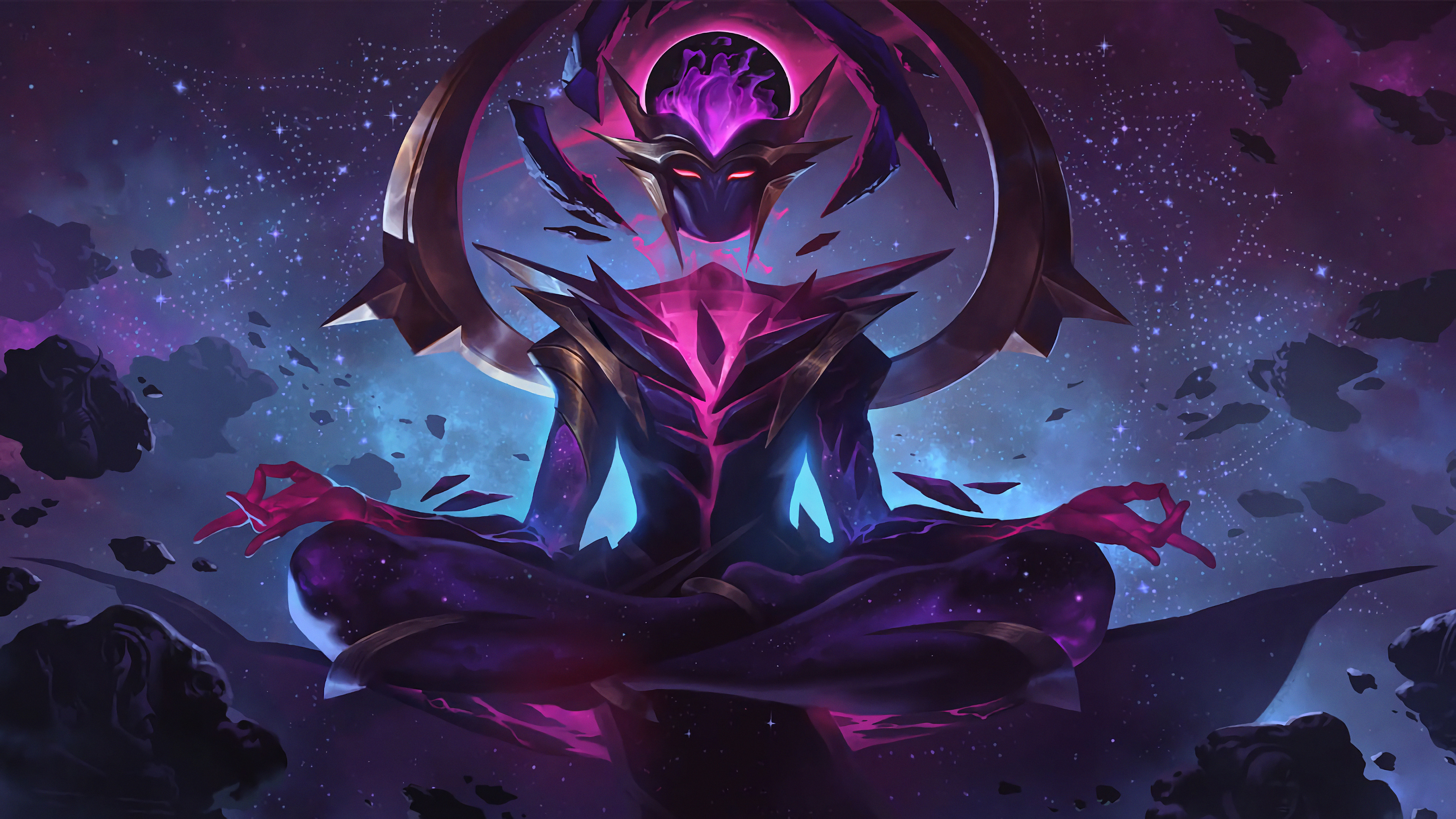 Dark Star Karma Splash Art LoL 4K Wallpaper