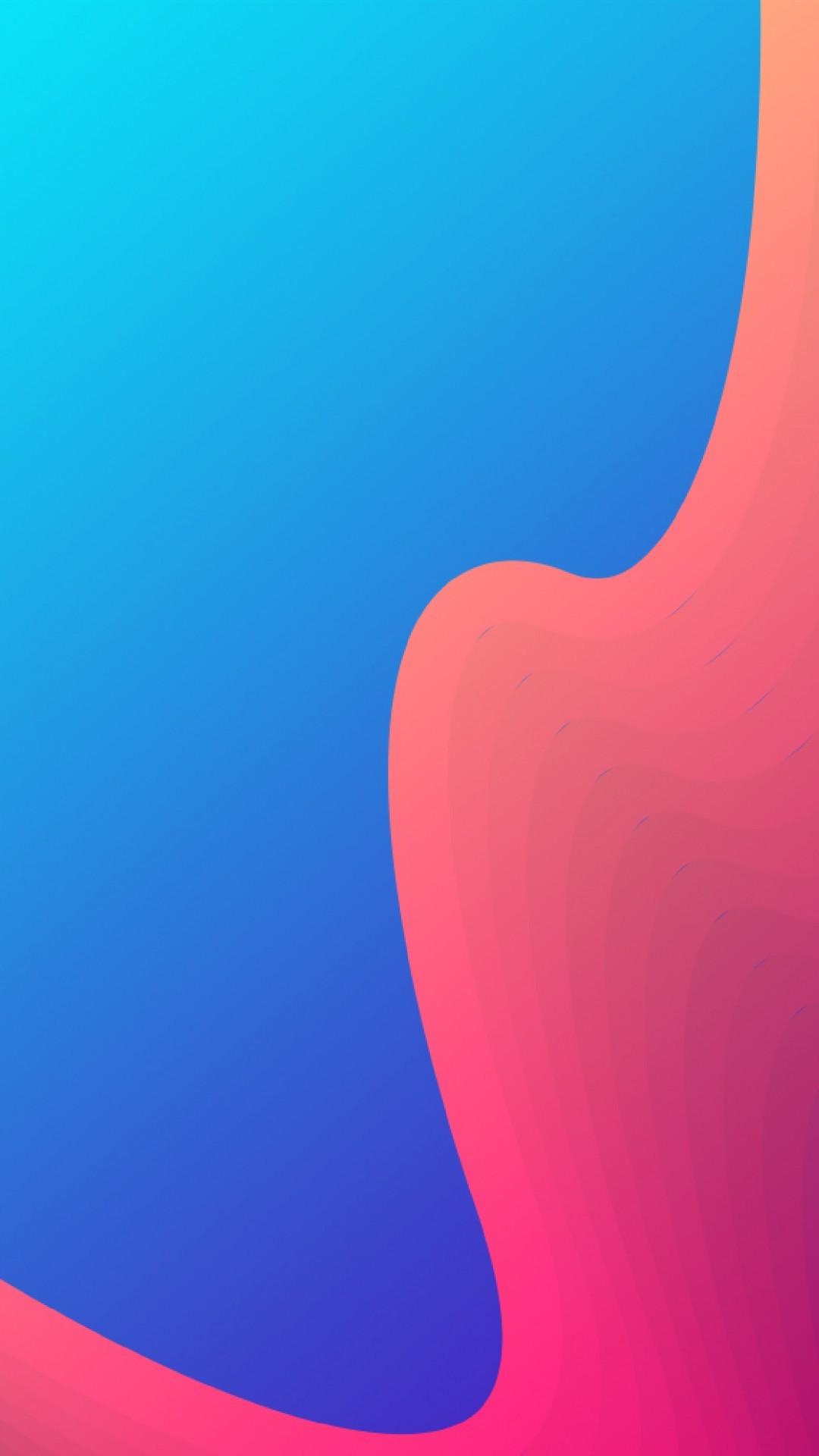 Download 1080x1920 Colorful Waves, Gradient, Orange And Blue