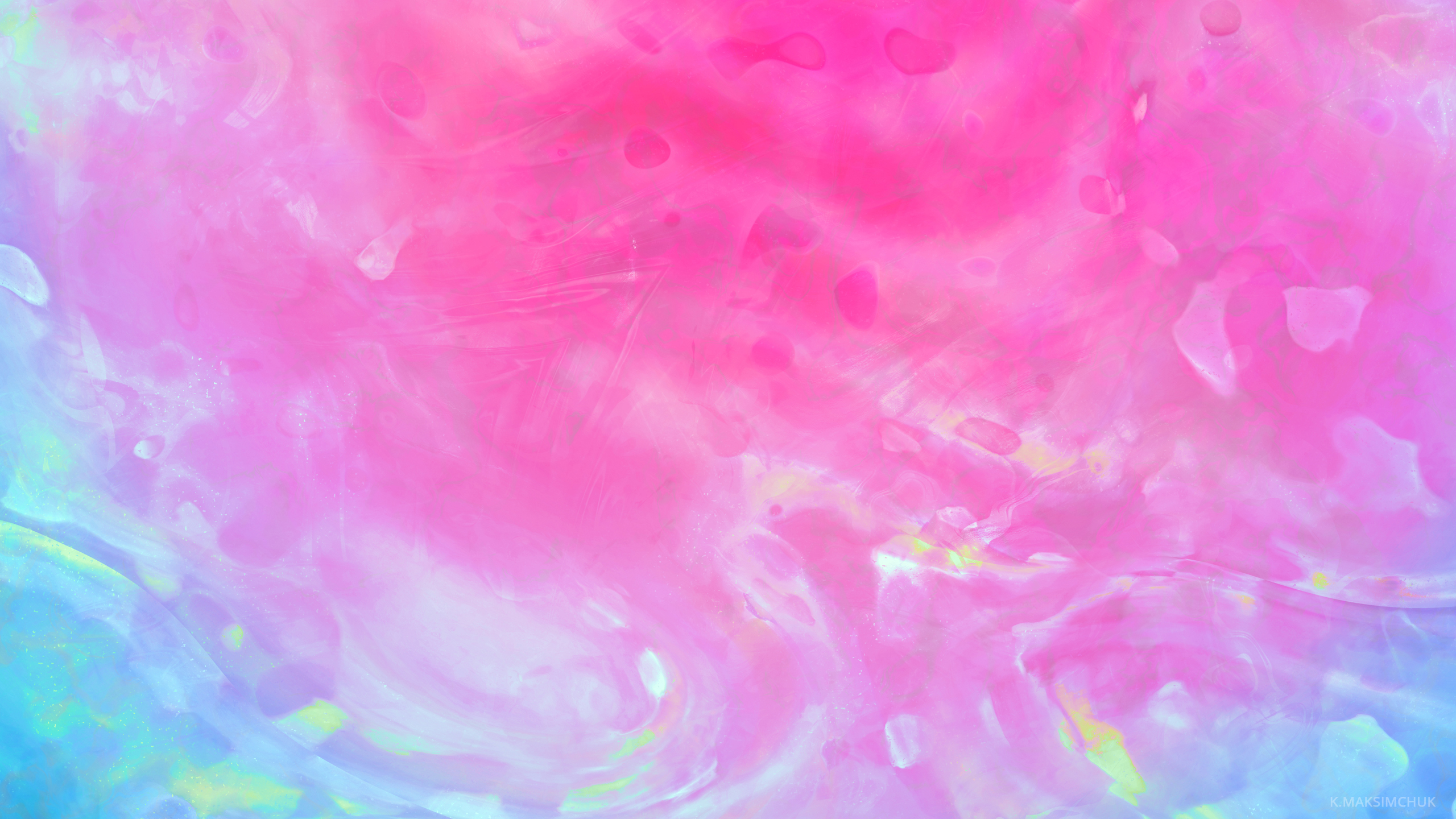Wallpaper Waves, Spectral, Pink, Gradient, Fluid, HD, Abstract