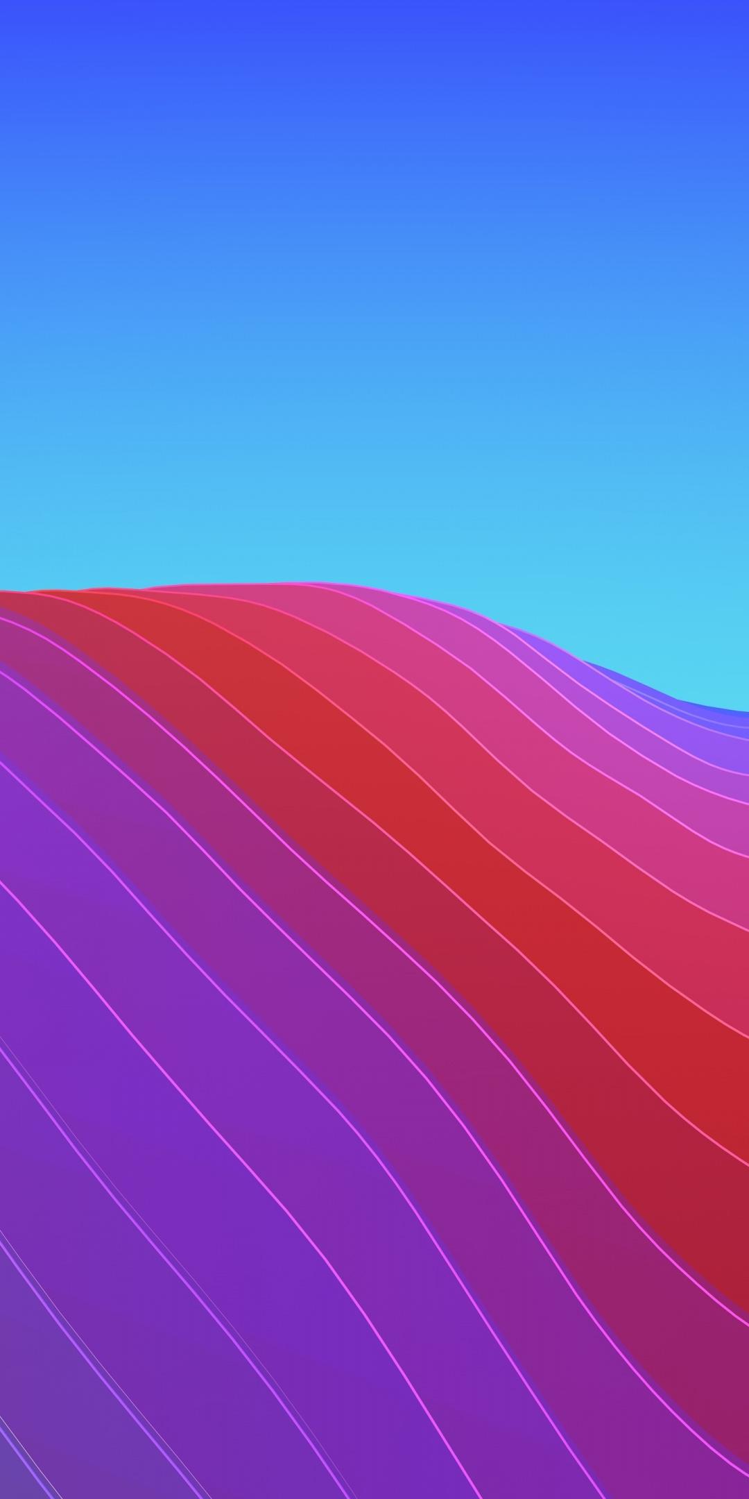 Download 1080x2160 wallpaper waves, abstract, gradient, ios 11